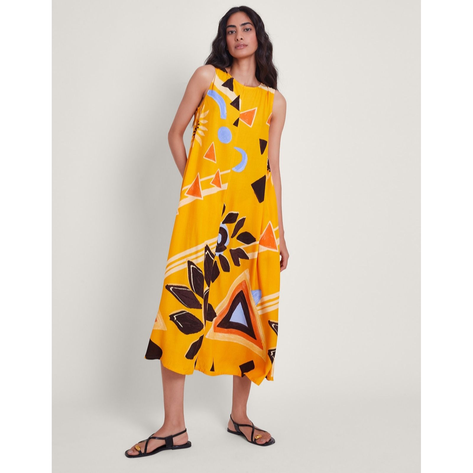 Monsoon Amanda Abstract Midaxi Dress