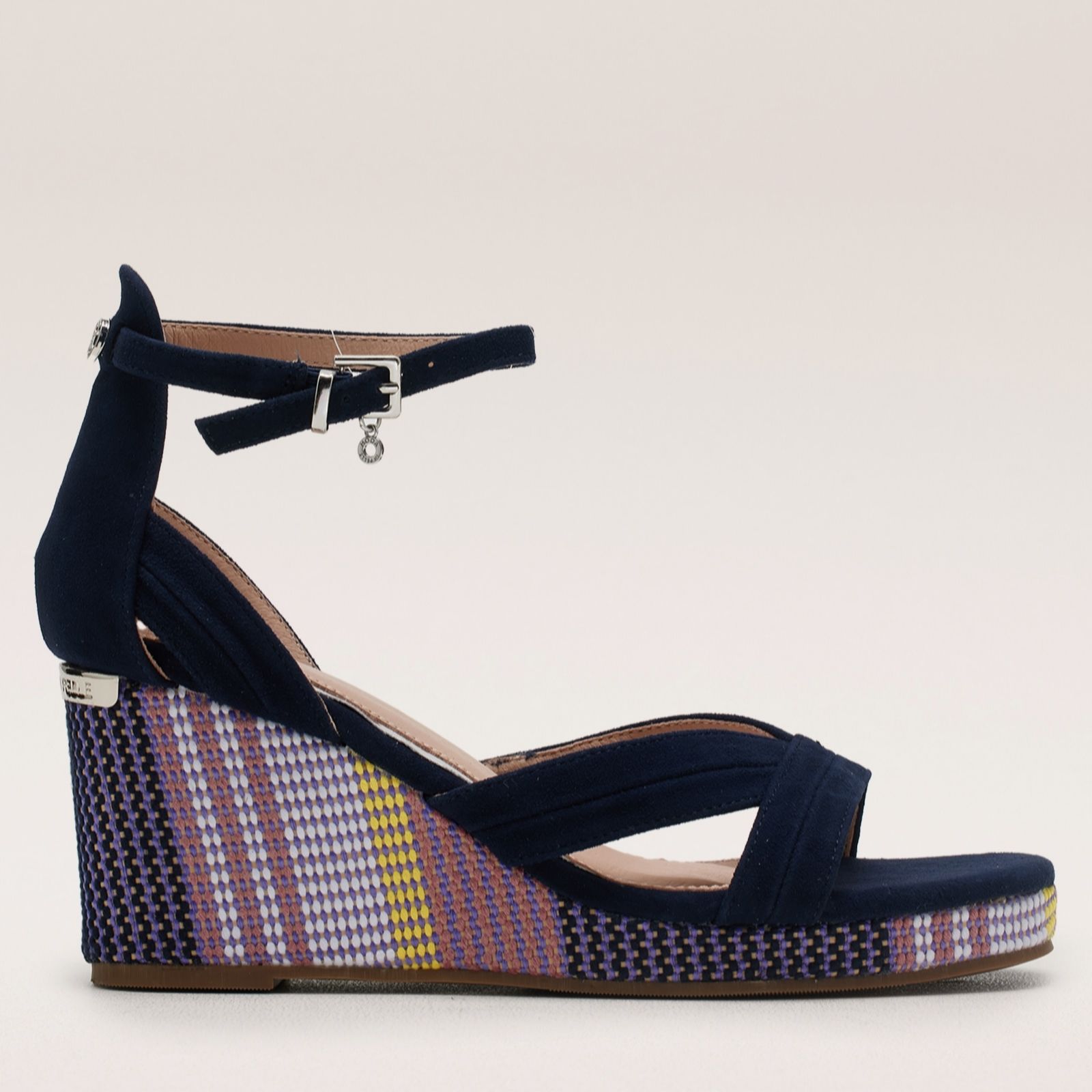 Moda In Pelle Women's 'May' Suede Heeled Sandals in Navy | Size: 8