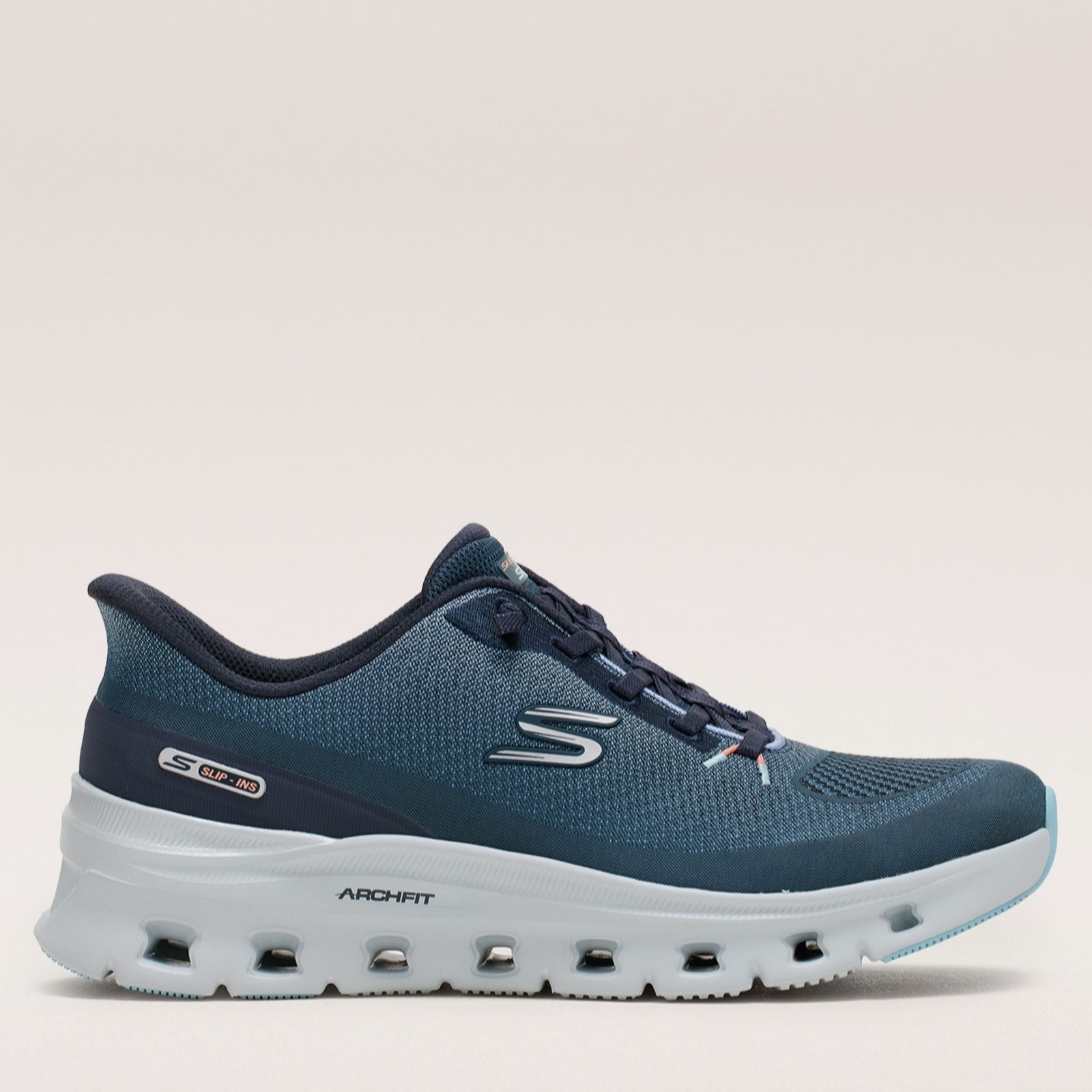 Skechers Black,Coral Arch Fit Glide-Step Pro Slip-Ins Trainer