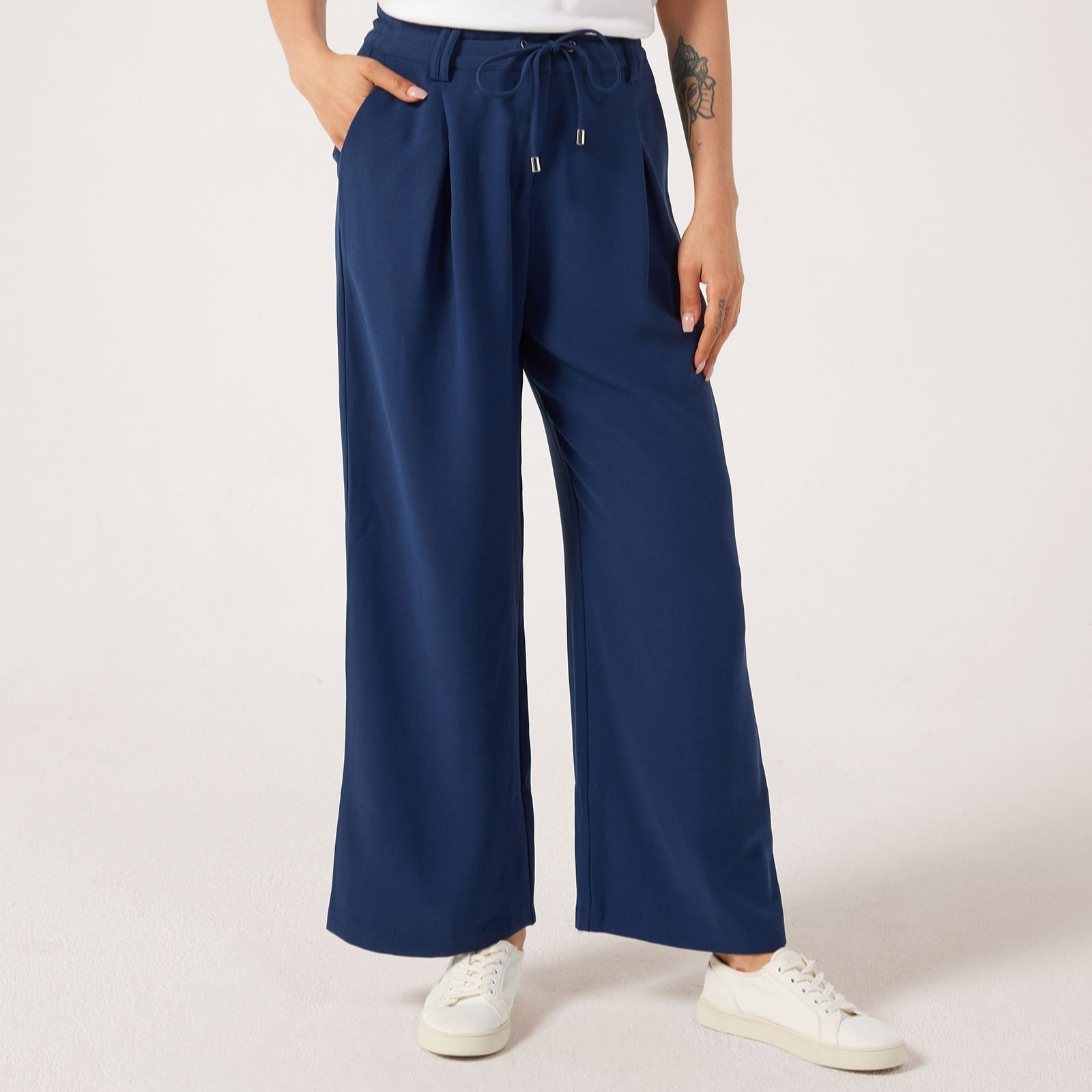 Ben De Lisi Pleated Wide Leg Trouser Petite