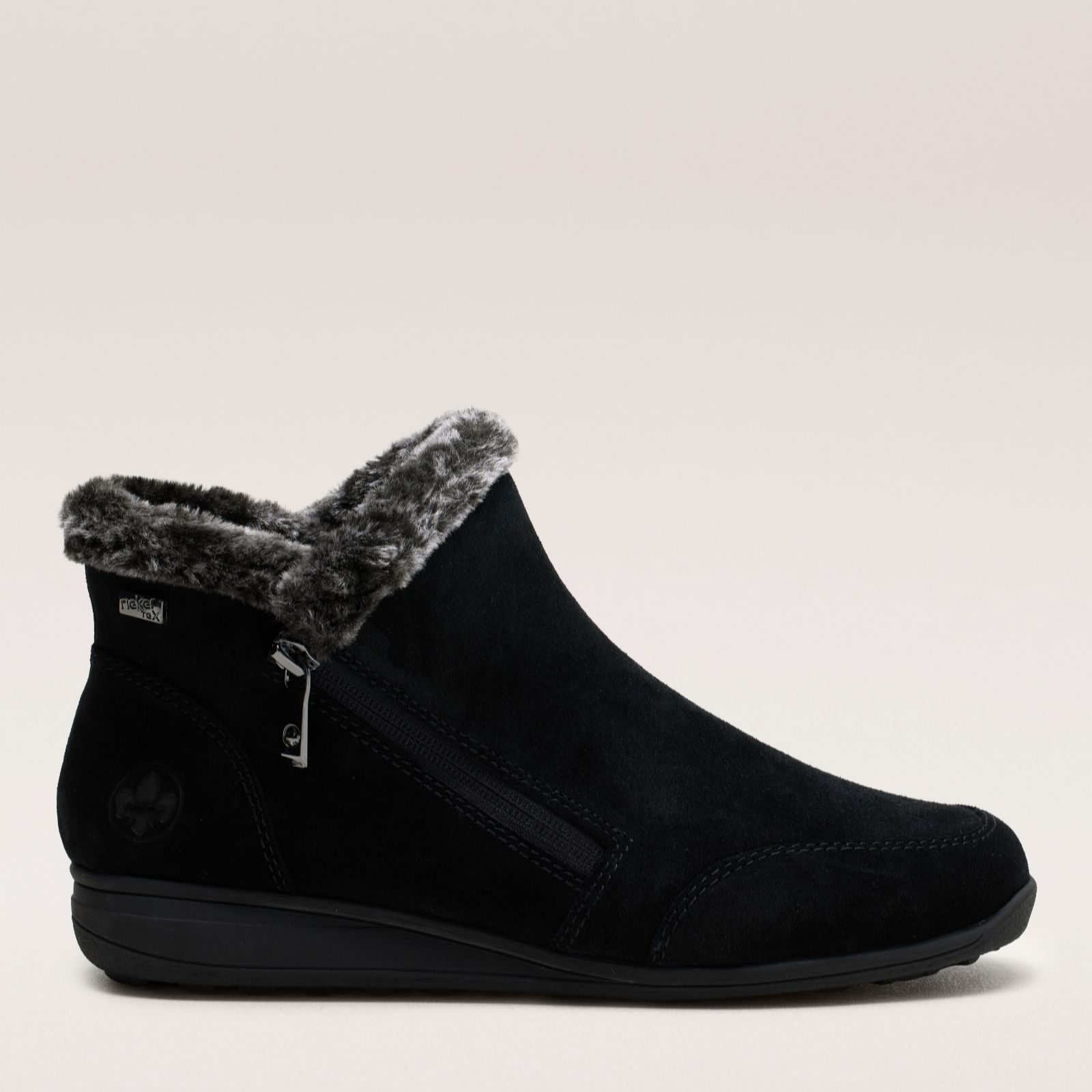 Rieker Black Suede Warm Lined Water-Resistant Boots