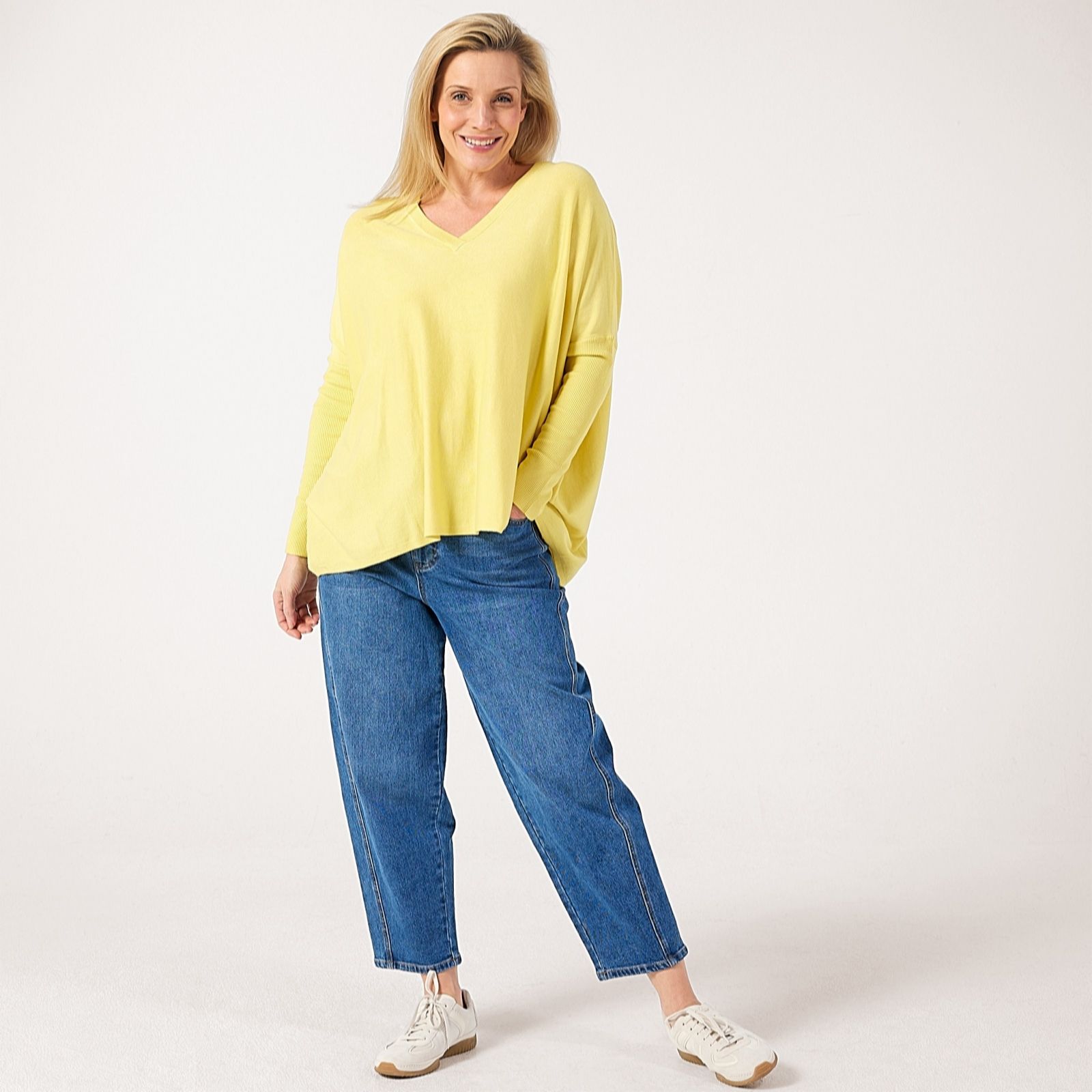 Masai Copenhagen Grey Blue Fronia Viscose Mix Rayon Stretch Jumper
