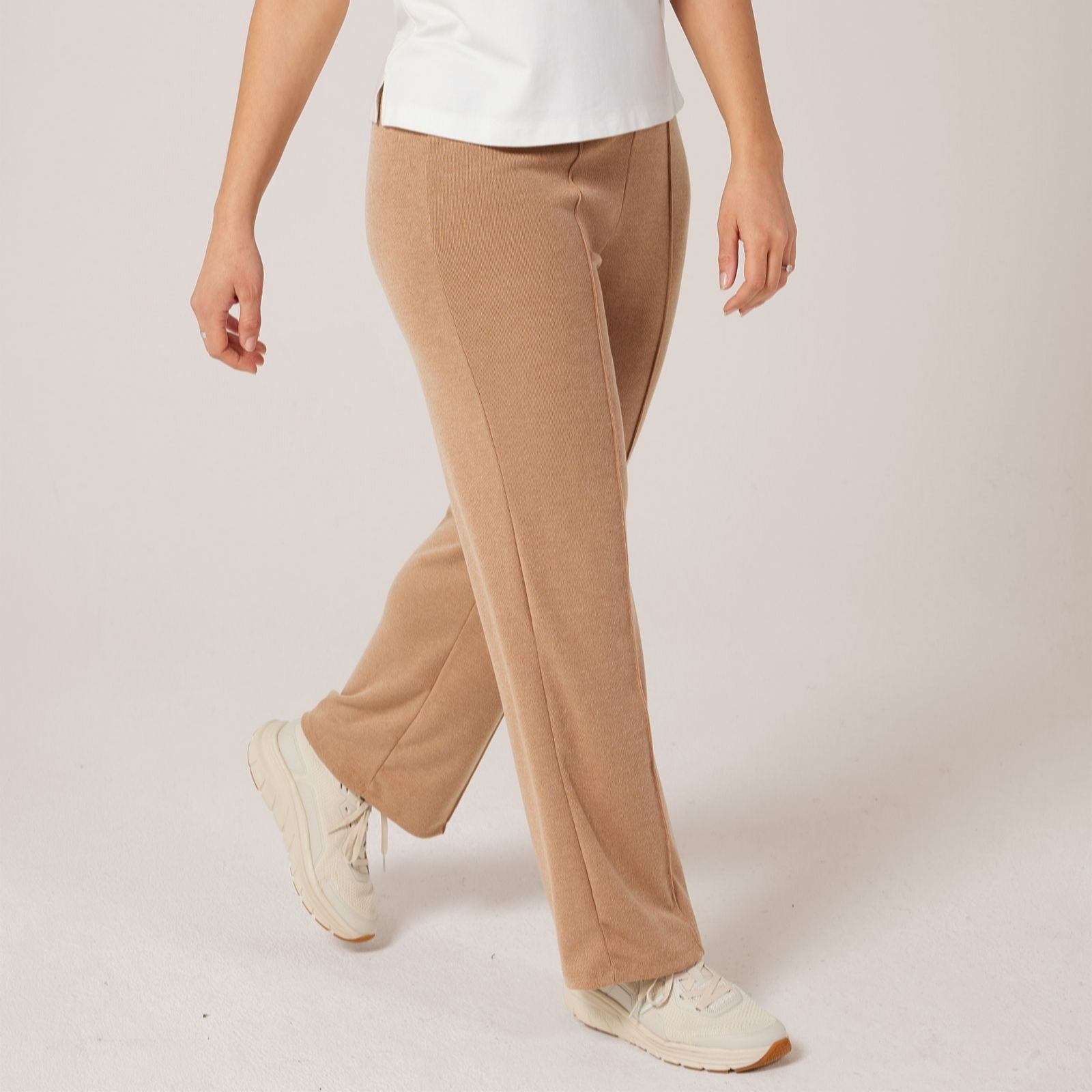 Kim & Co Divine Knit Wide Leg PinTuck Petite Trousers