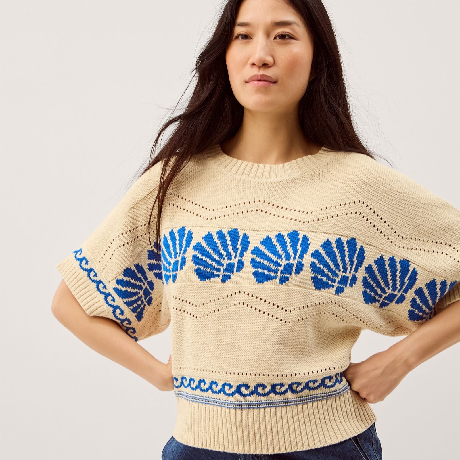 Monsoon Ivory Safi Shell Jumper