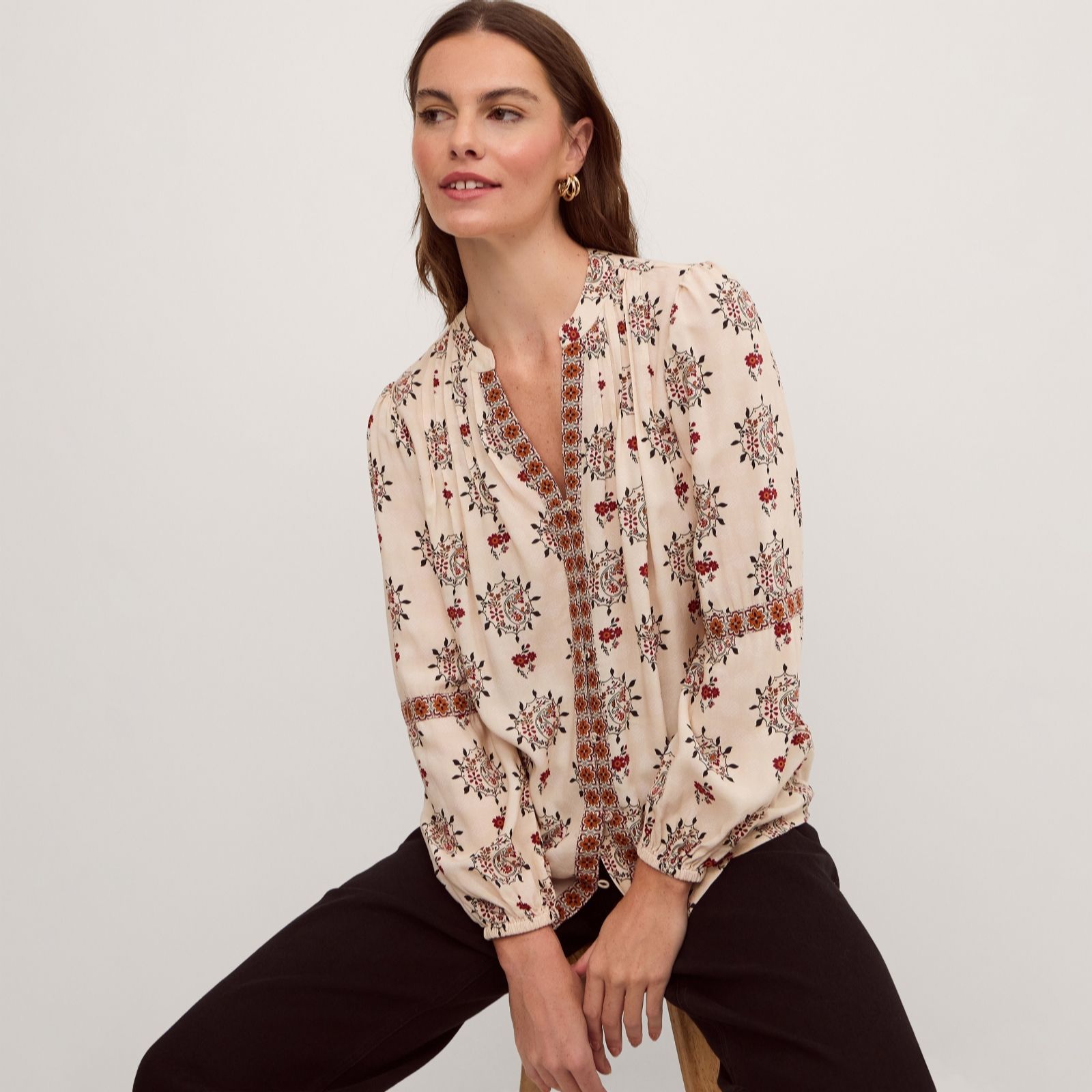 Monsoon Women's Ivory Carrie Print Shirt