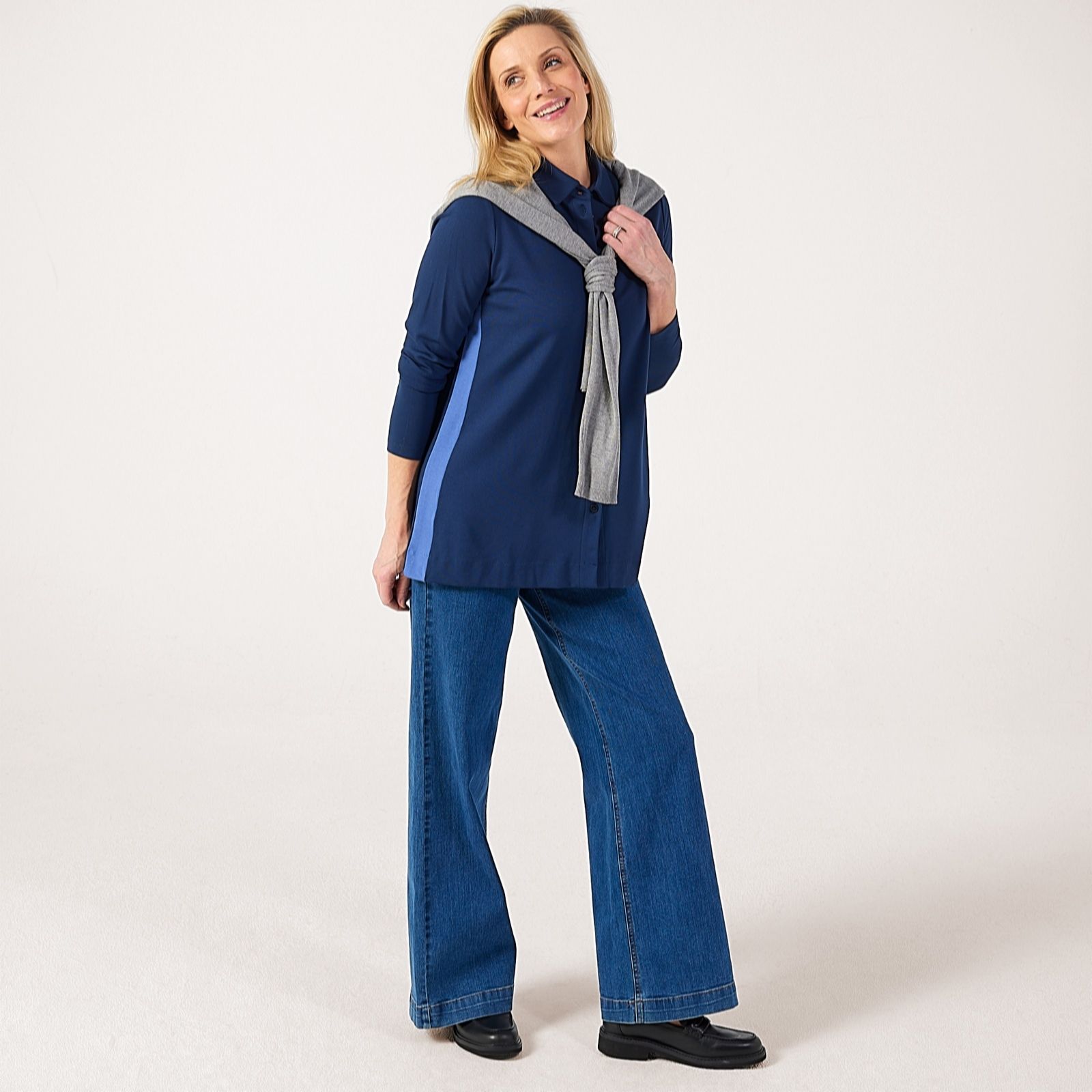 Masai Copenhagen Navy Ianina Super Soft Viscose Jersey Shirt Style