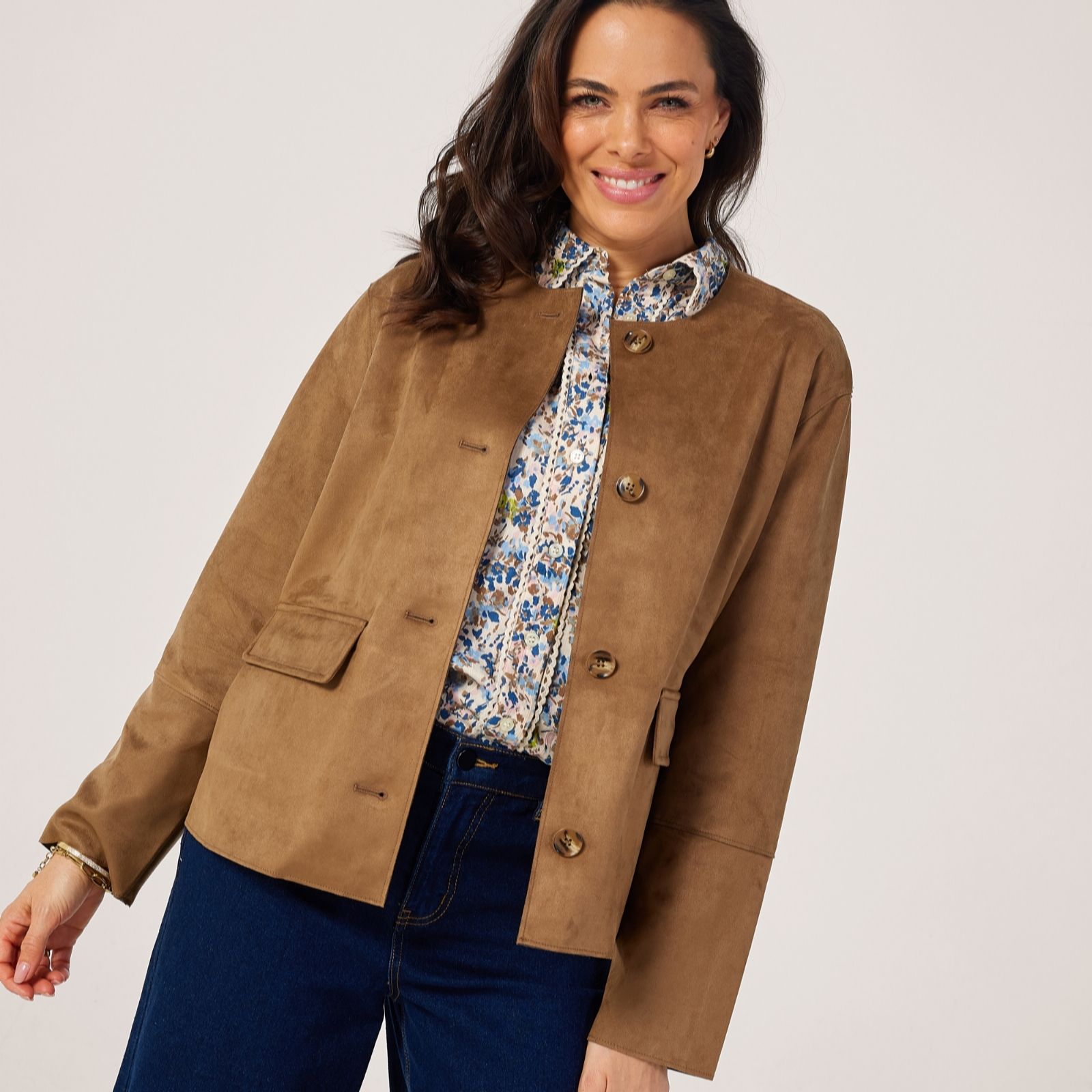 Masai Copenhagen Tan Jyrona Faux Suede Jacket