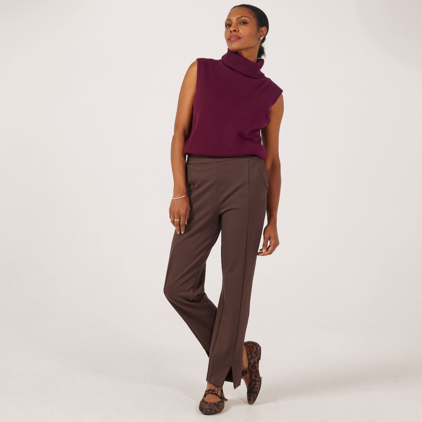 Marlawynne Black 360 Stretch Slim Leg Trousers