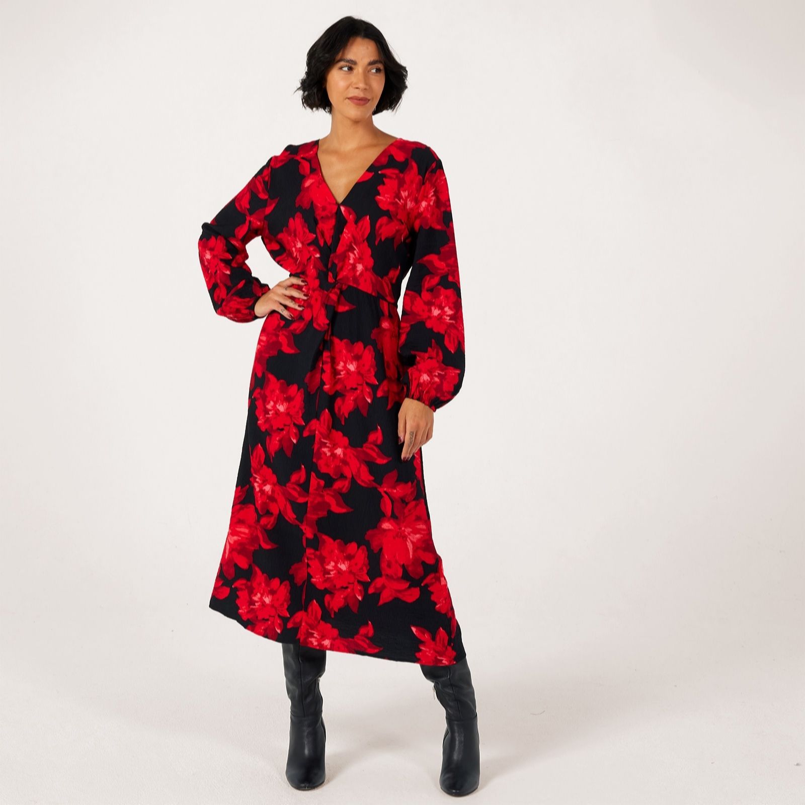 ICHI Lysine Printed Long Sleeve Dress women's