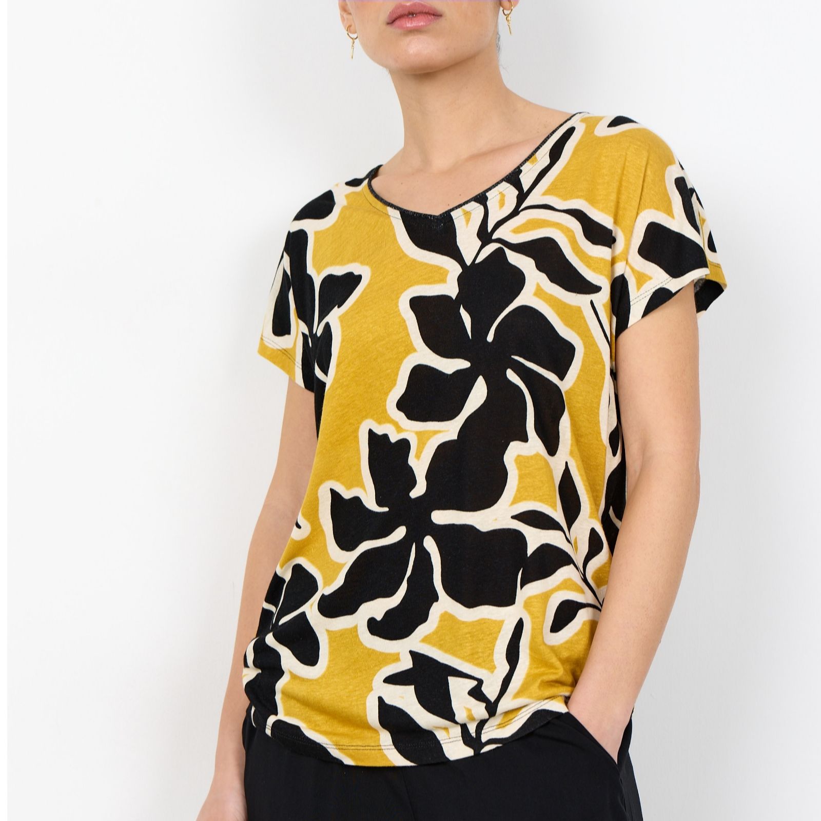 SOYACONCEPT Fiola Printed V-Neck Top