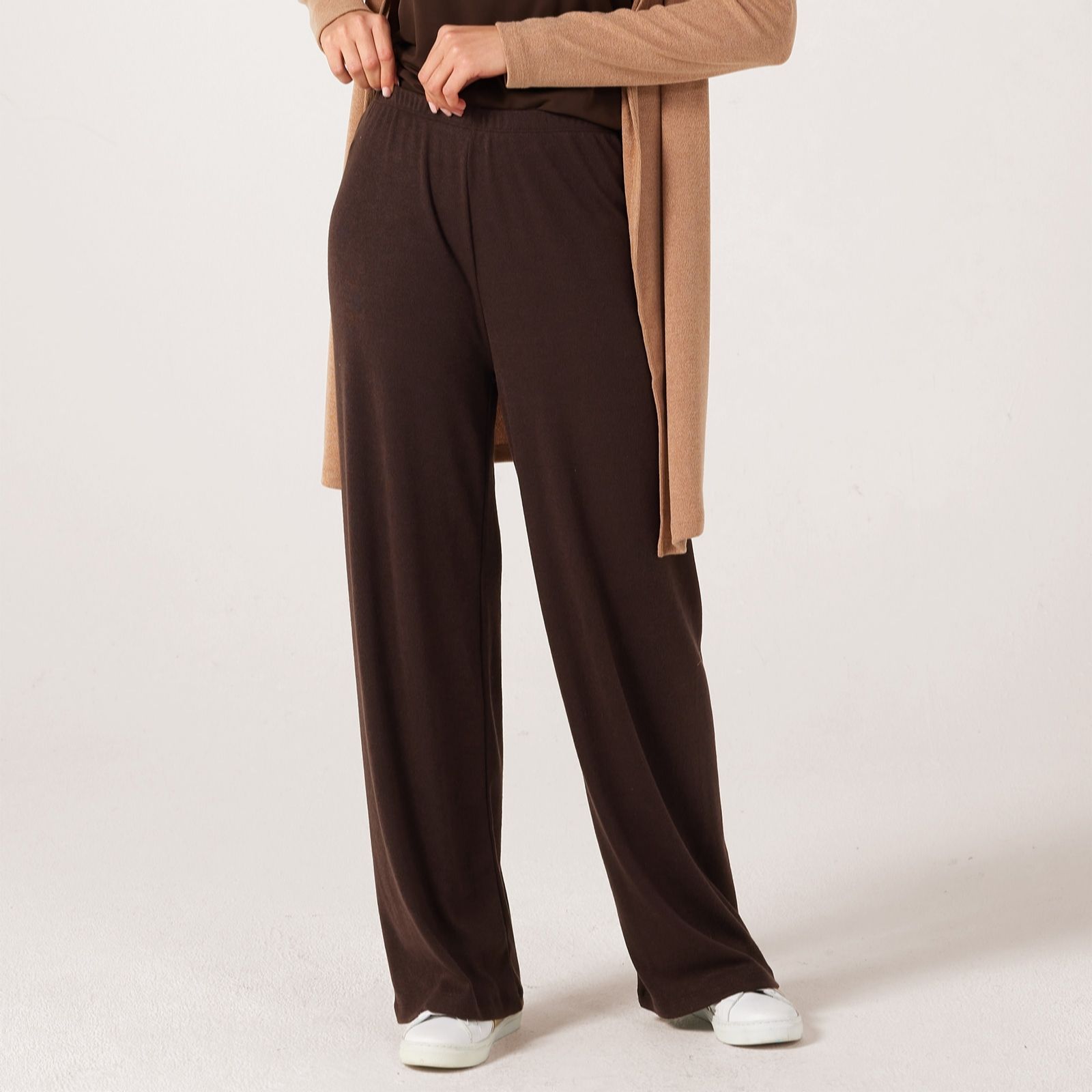 Kim & Co Divine Knit Elasticated Kim Wide Leg Petite Trousers