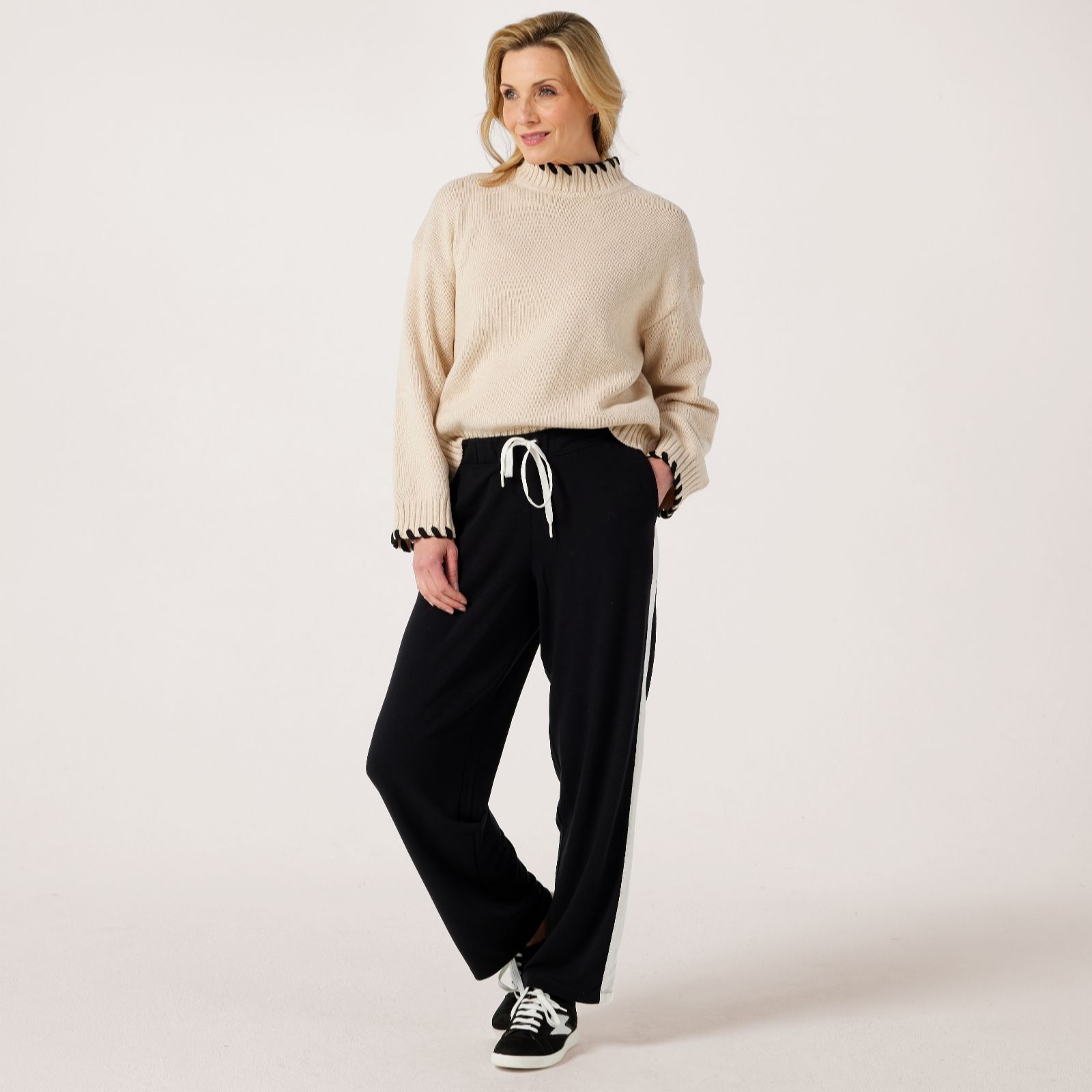Selected Femme Birch Jilli Blanket Stitch Detail Knitted Jumper