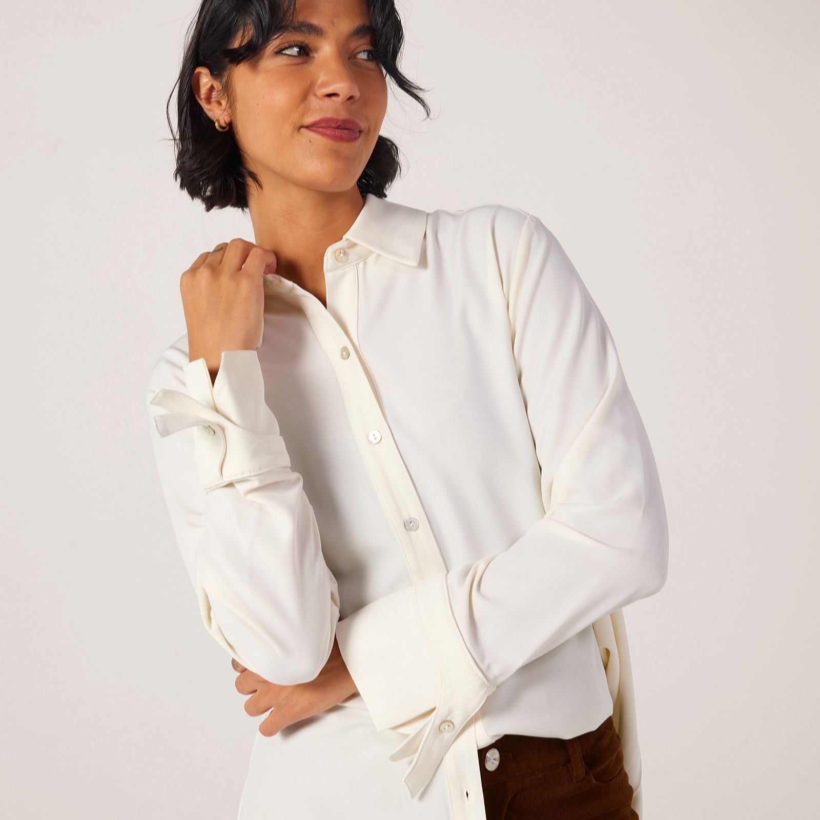 Marlawynne Black Collection Pleat Back Crepe Shirt