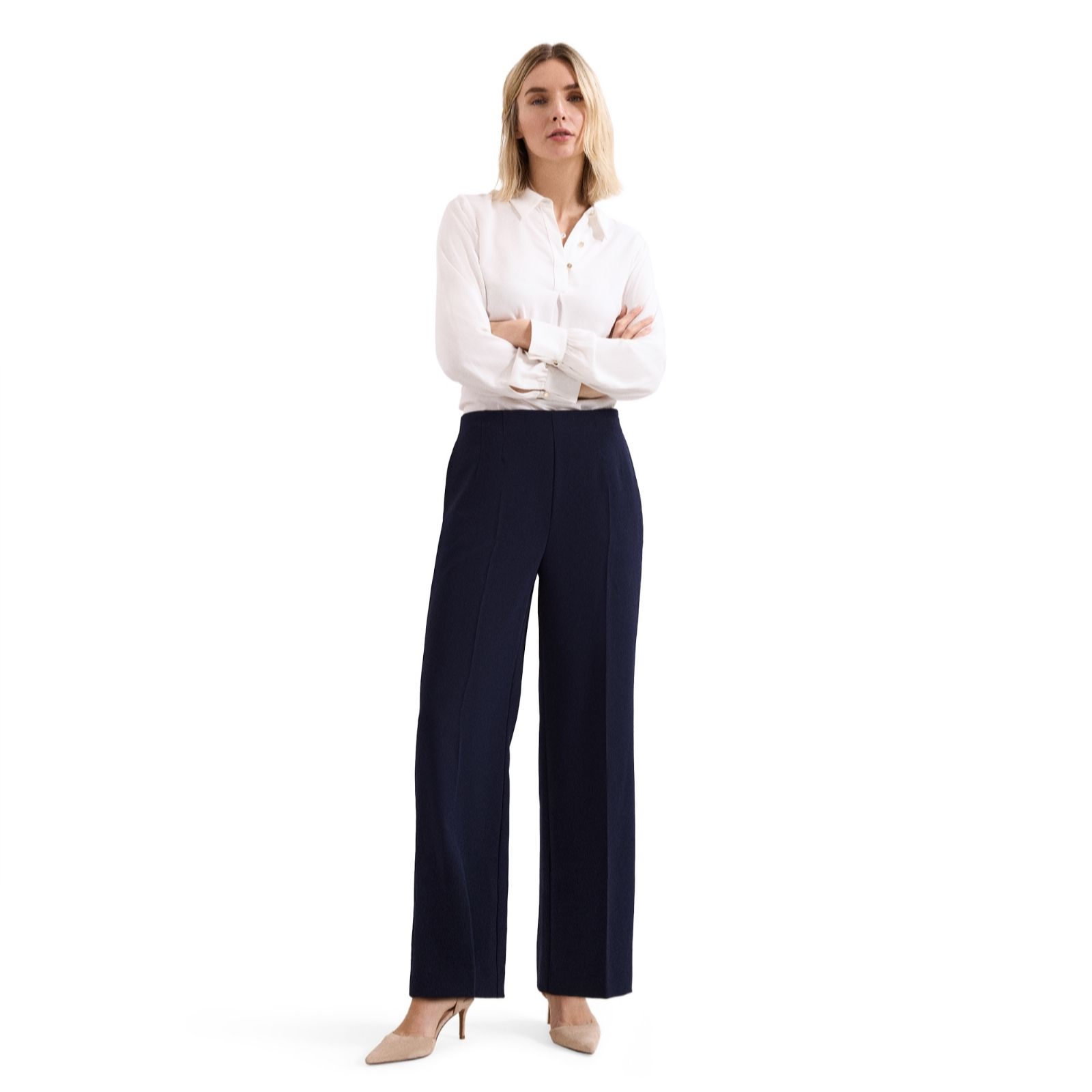Phase Eight Women's Aubrie Tailored Wide Leg Trouser in Dark Navy | Size: 8