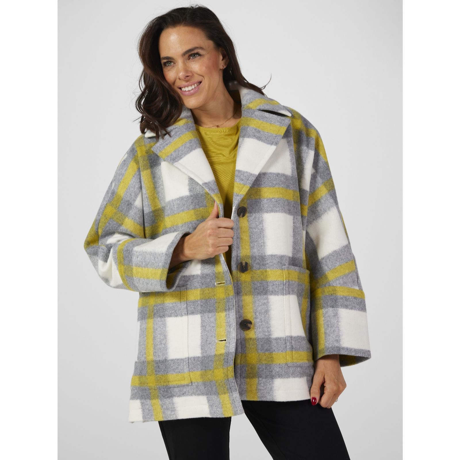 Wynne Collection Unstructured Knit Melton Feel Coat