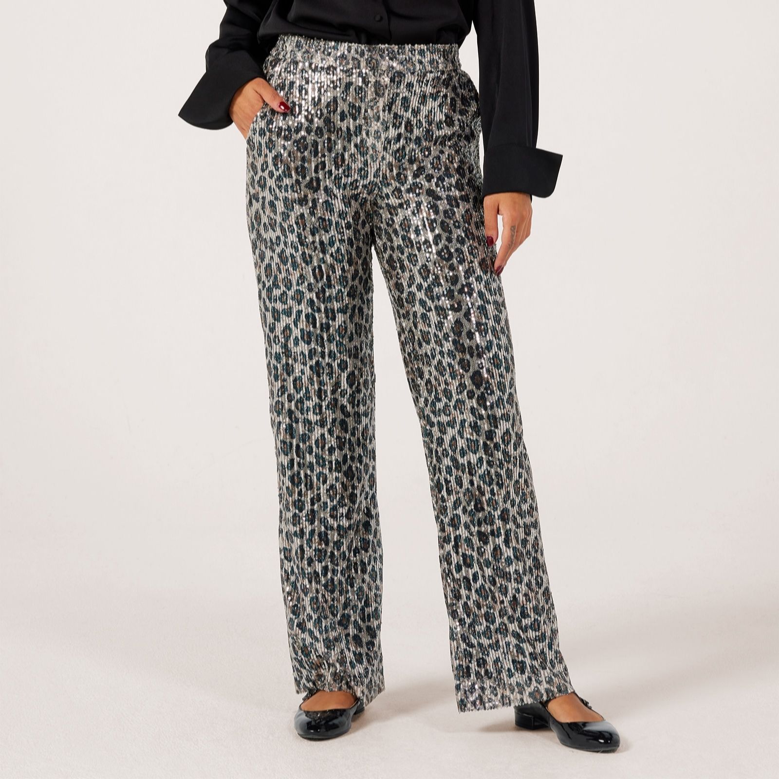 Helene Berman Classic Animal Fully Lined Animal Sequin Trousers