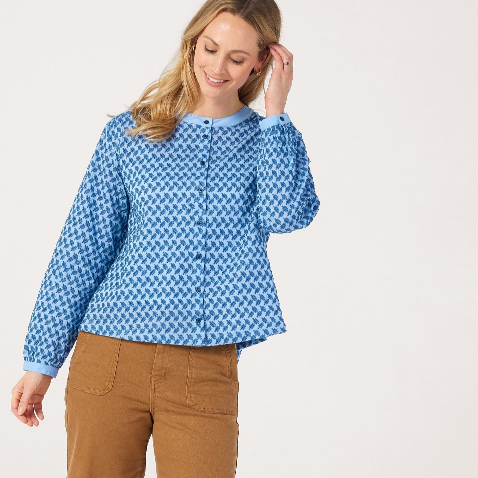 Masai Copenhagen Blue Inegoa 100% Cotton Embroidered Lightweight Jacket