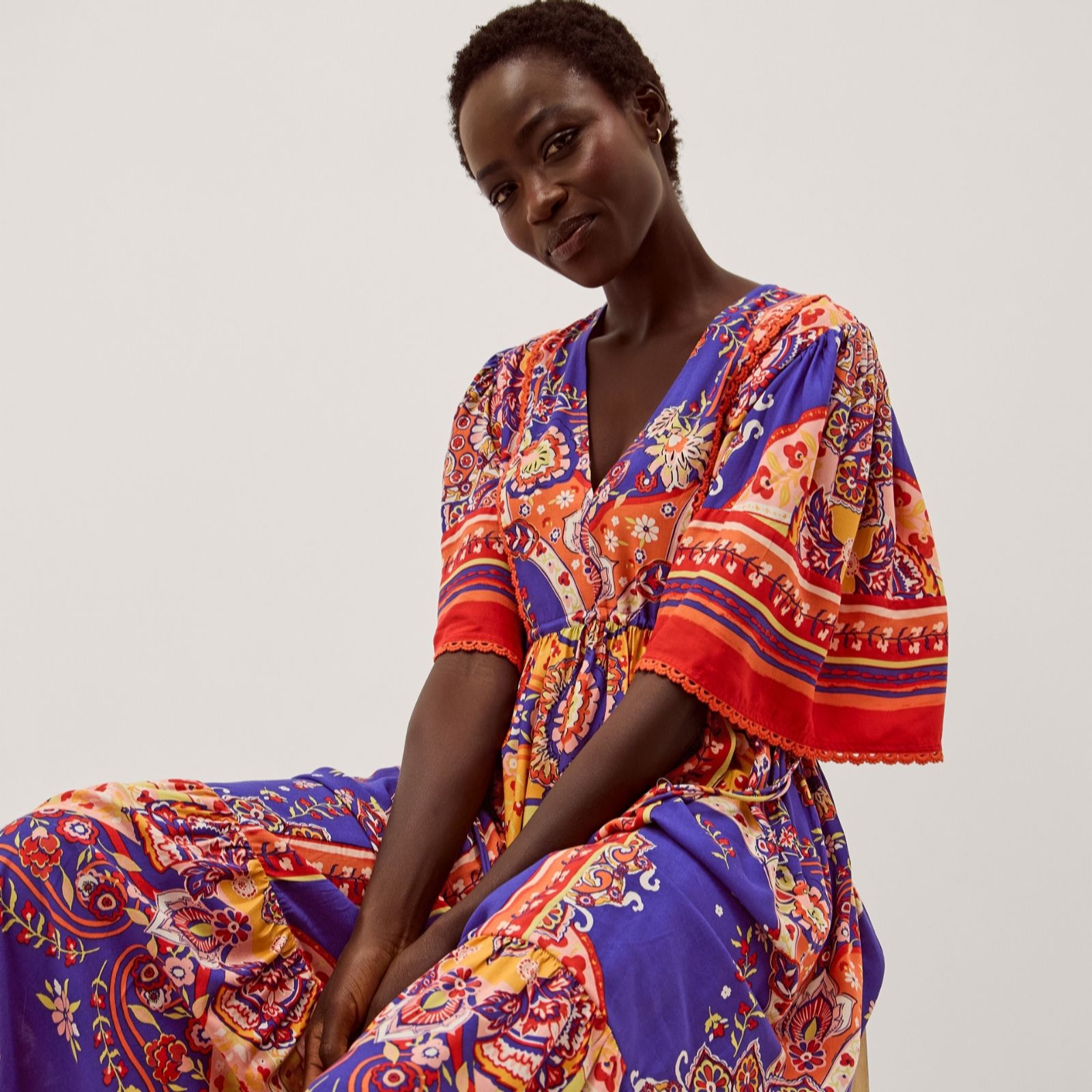Monsoon Cobalt Multi Padma Dress
