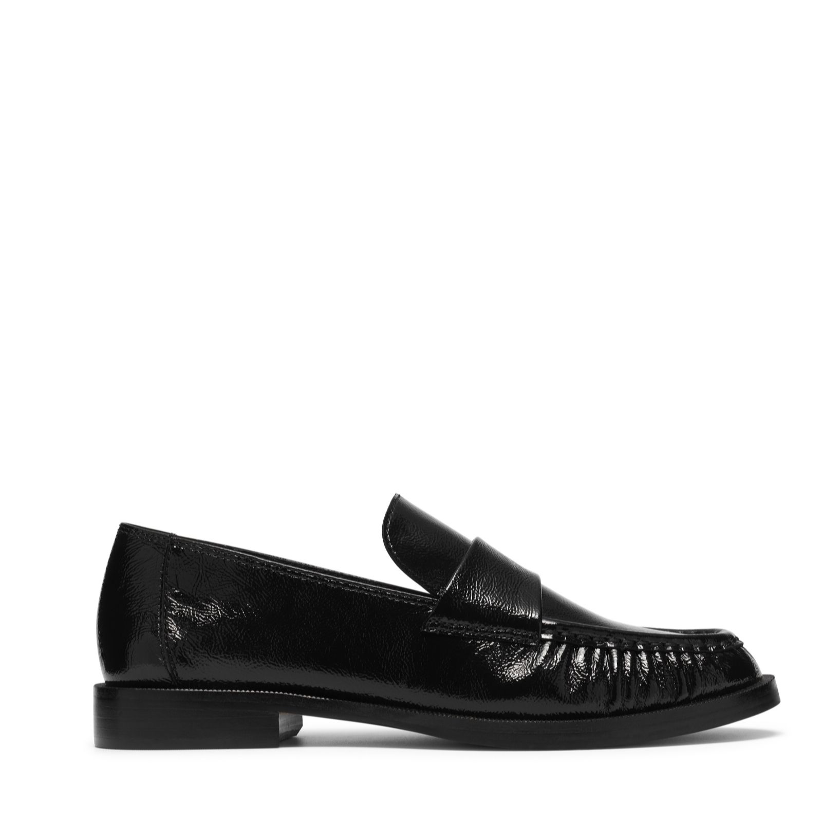 Clarks Women's Straven2 Step Black Patent Loafers, Slip Ons | Size: 8/Standard Fit