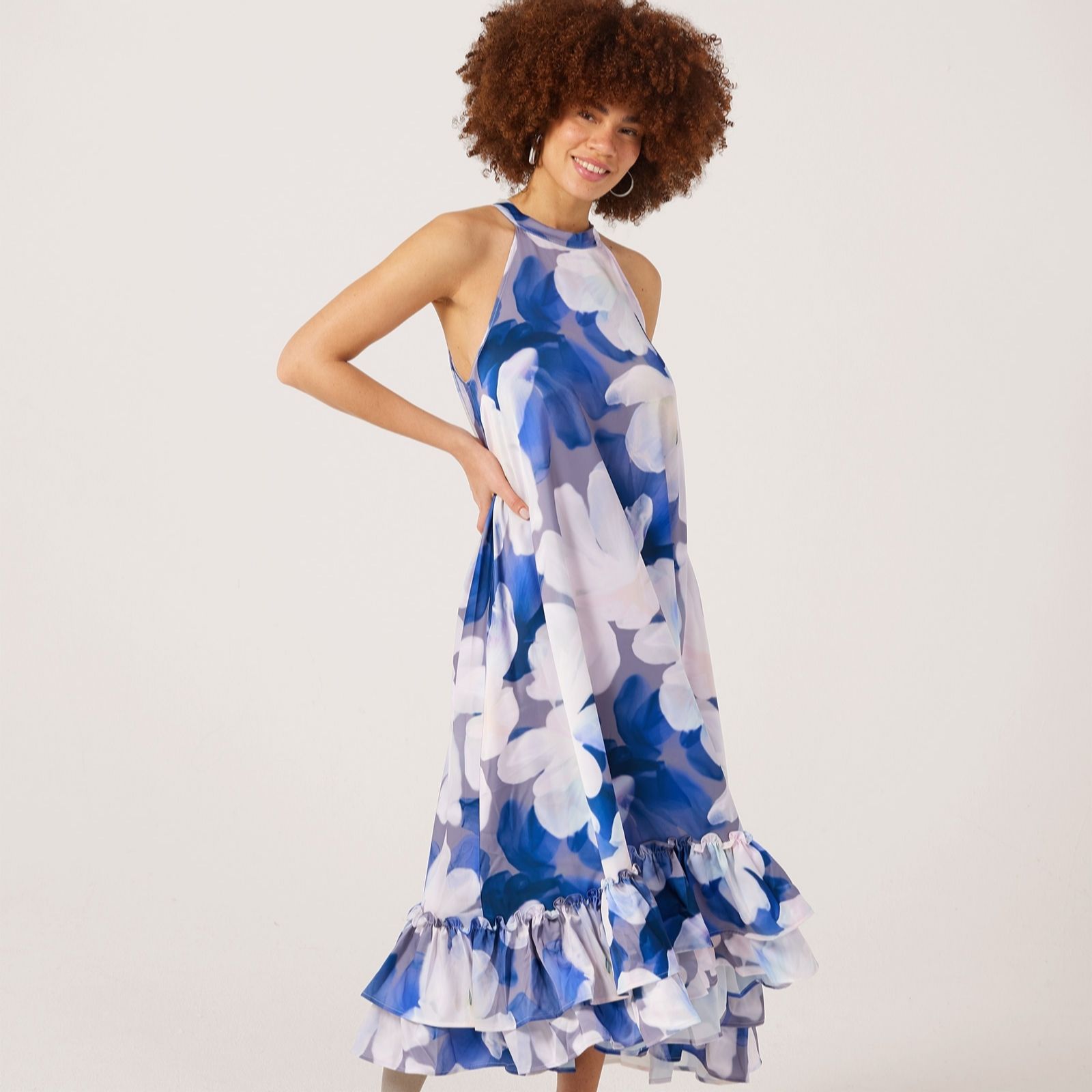 YAS Florina Halterneck Tier Detail Dress