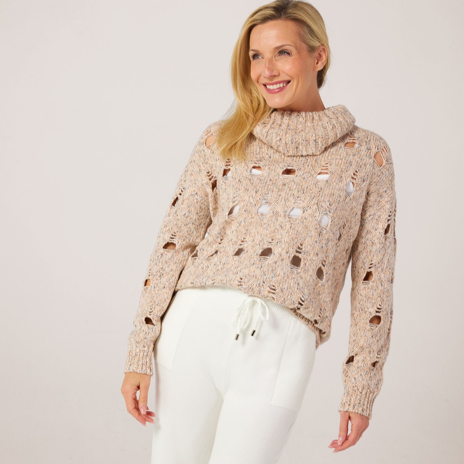 Marlawynne Black Layers Marled Open Stitch Jumper