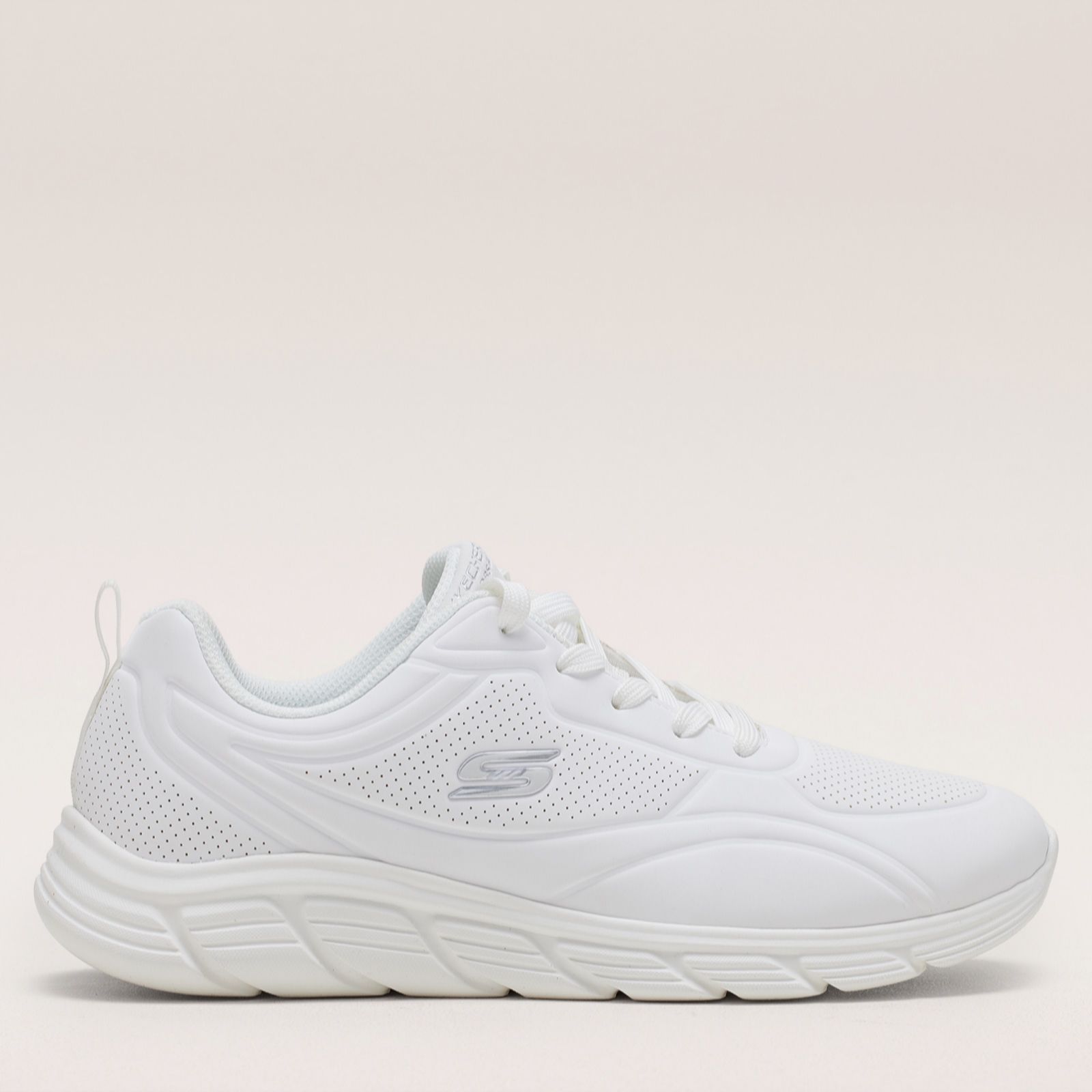 Skechers Women's White Bobs B Flex Lo Cool Ease Lace-Upper Trainer