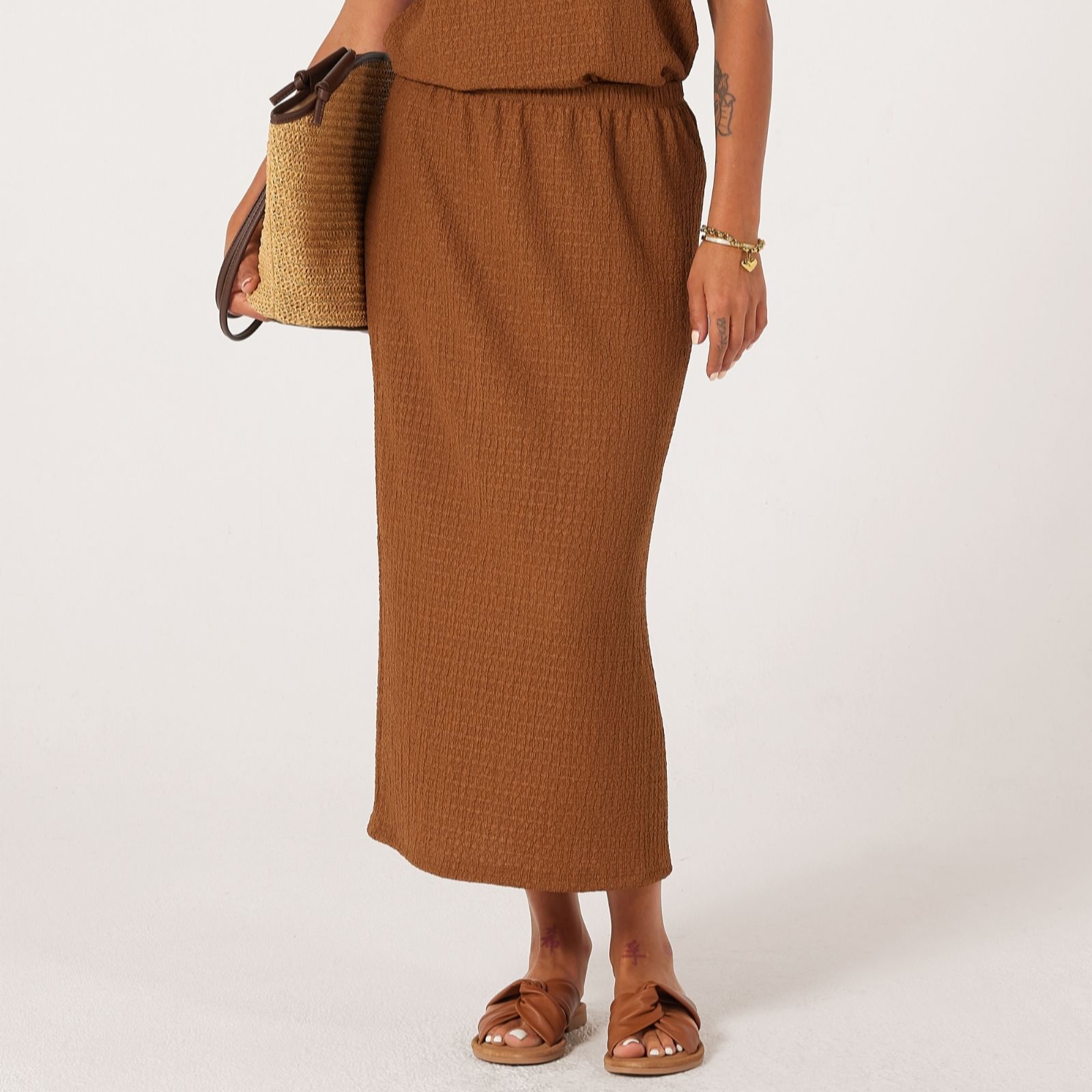 Kim & Co Black Mini Pop Long Skirt With Slit