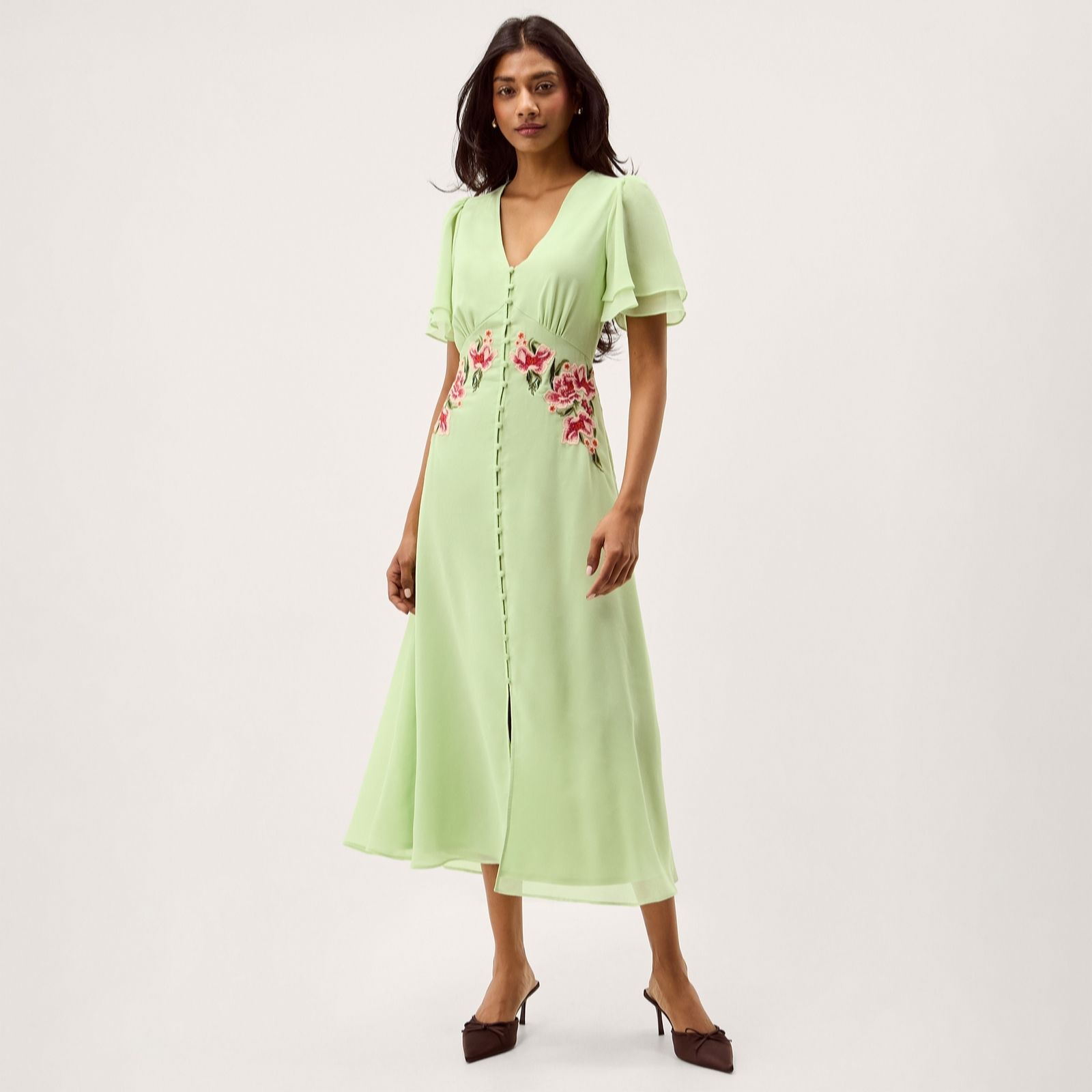 Monsoon Women's Navy Coraline Embroidered Dress