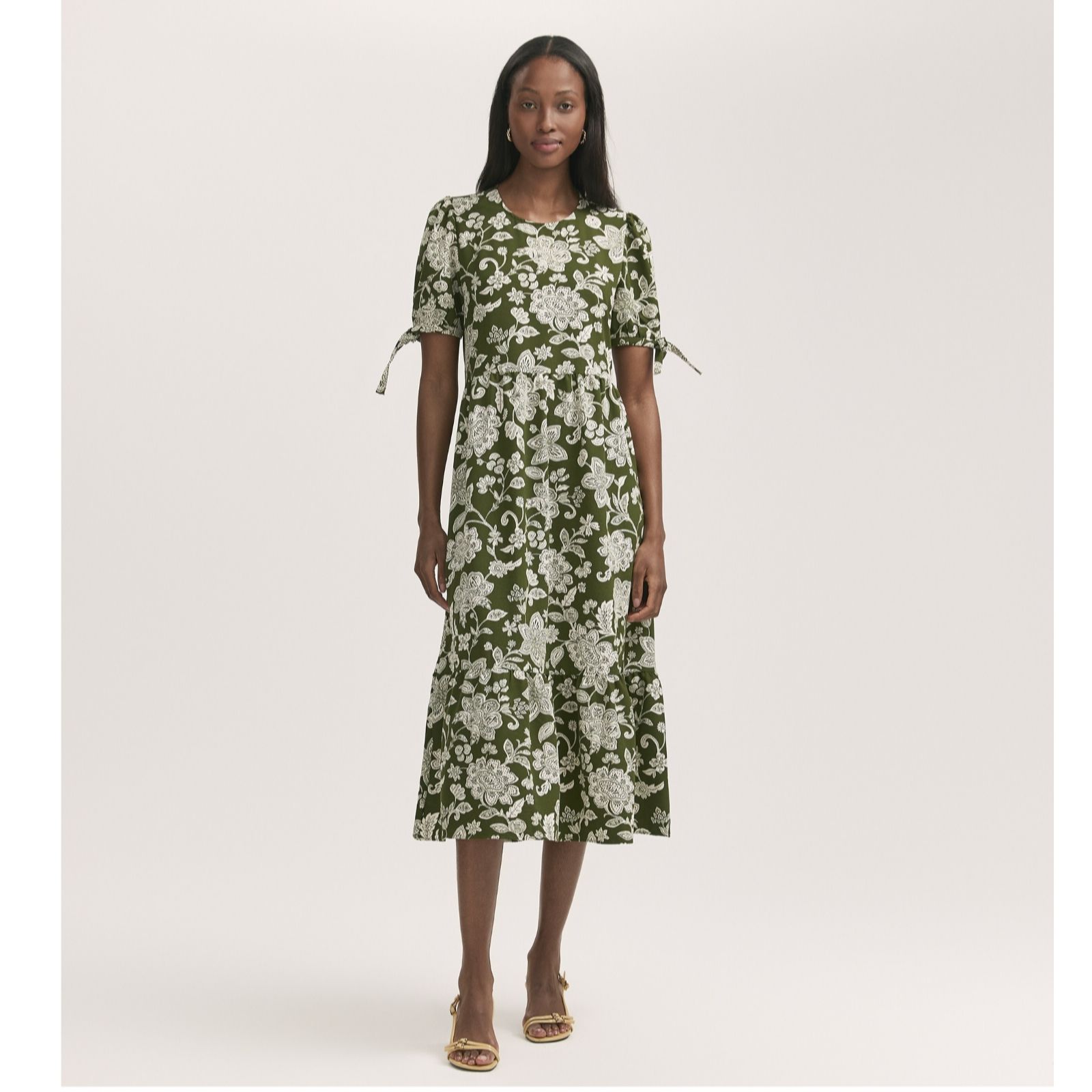 Finery London Demi Printed Crepe Midi Dress