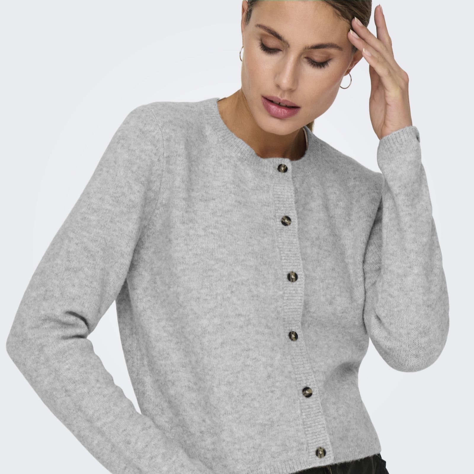 Jdy Light Grey Chloe Knitted Cardigan