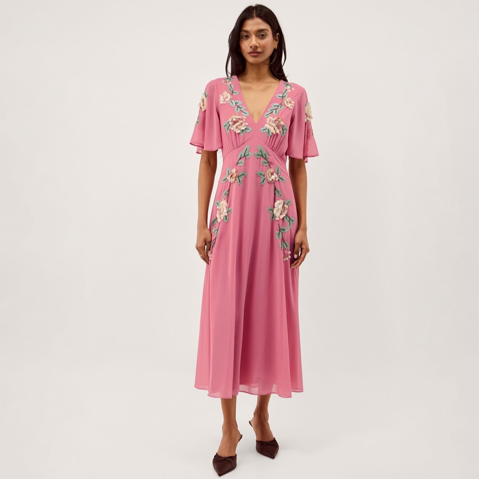 Monsoon Women's Rose Cora Embroidered Dress