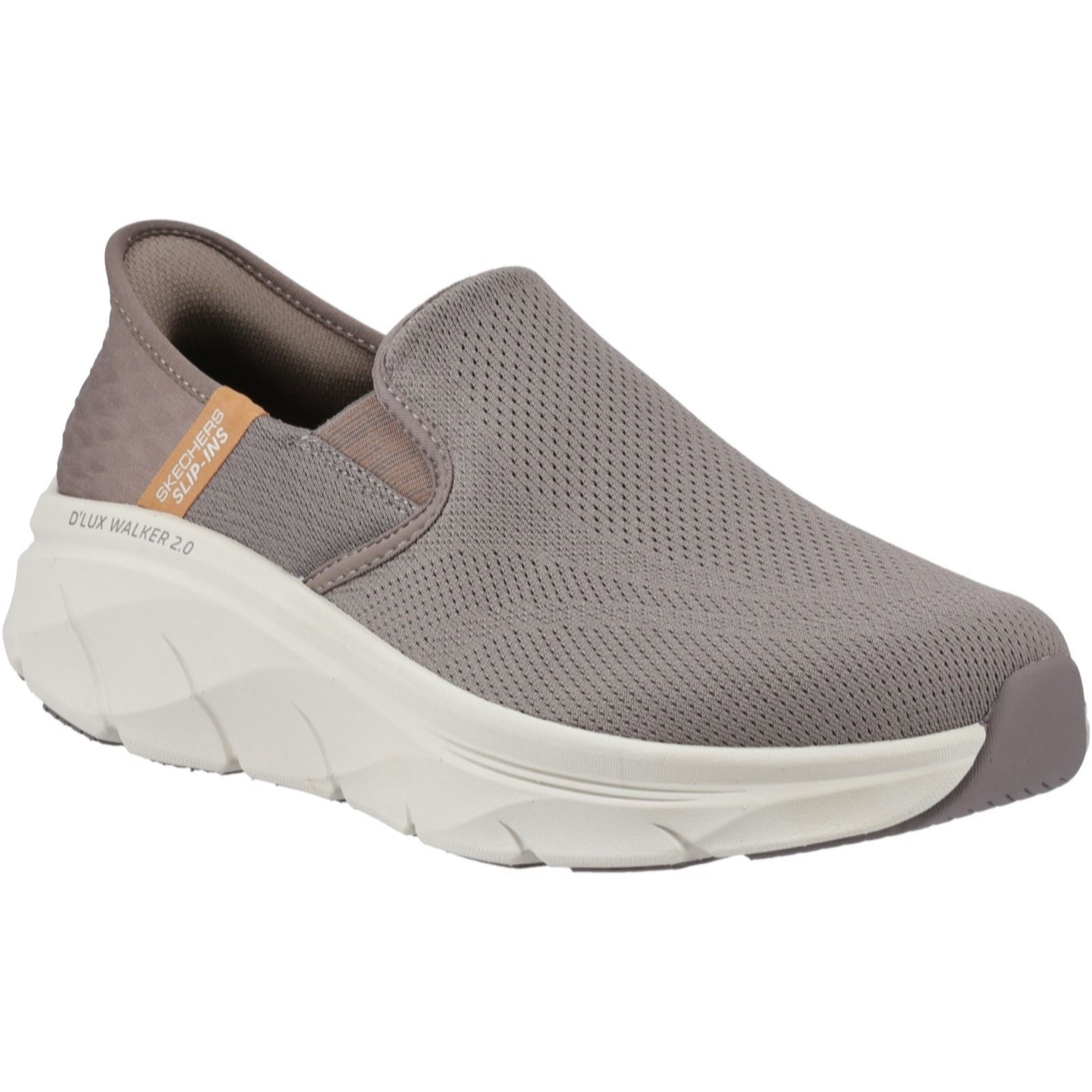 Men's Relaxed Fit Skechers 232463W Slip-ins D'lux Walker Trainers, Brown / 12 / 4E