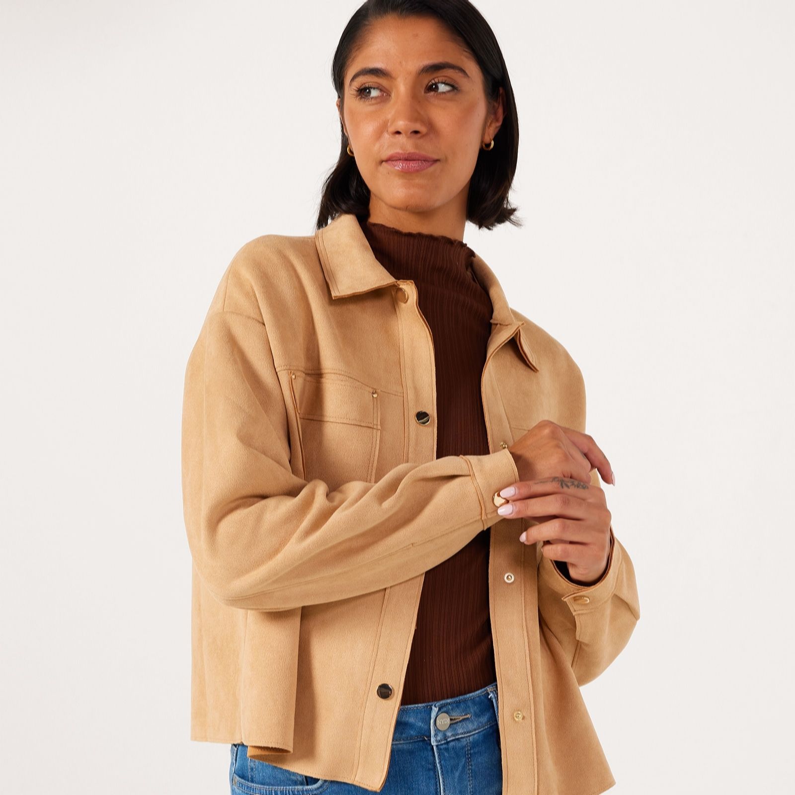 Jdy Tan Faux Suede Jacket