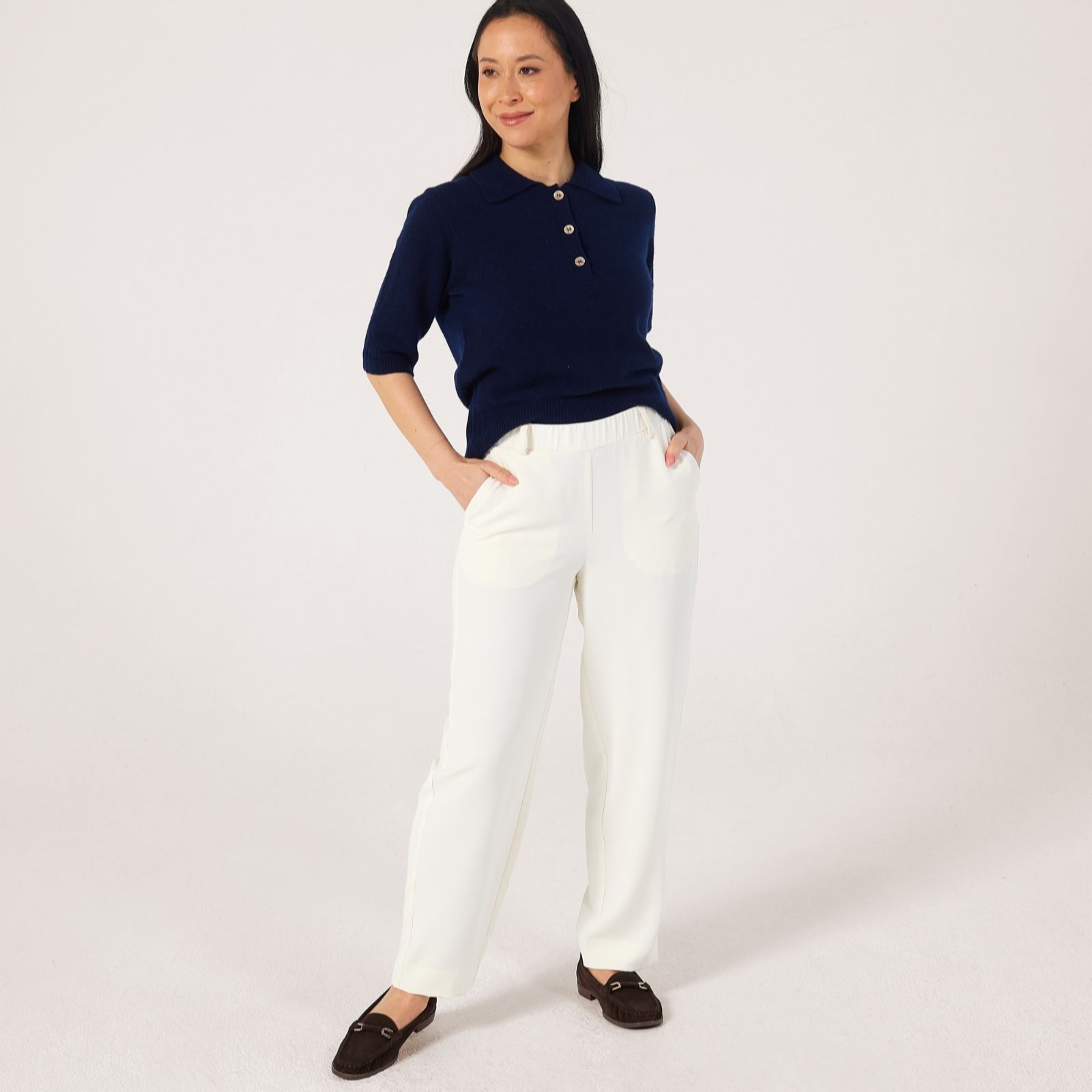 Marlawynne Cream Collection Drapey Twill Paris Lantern Pant
