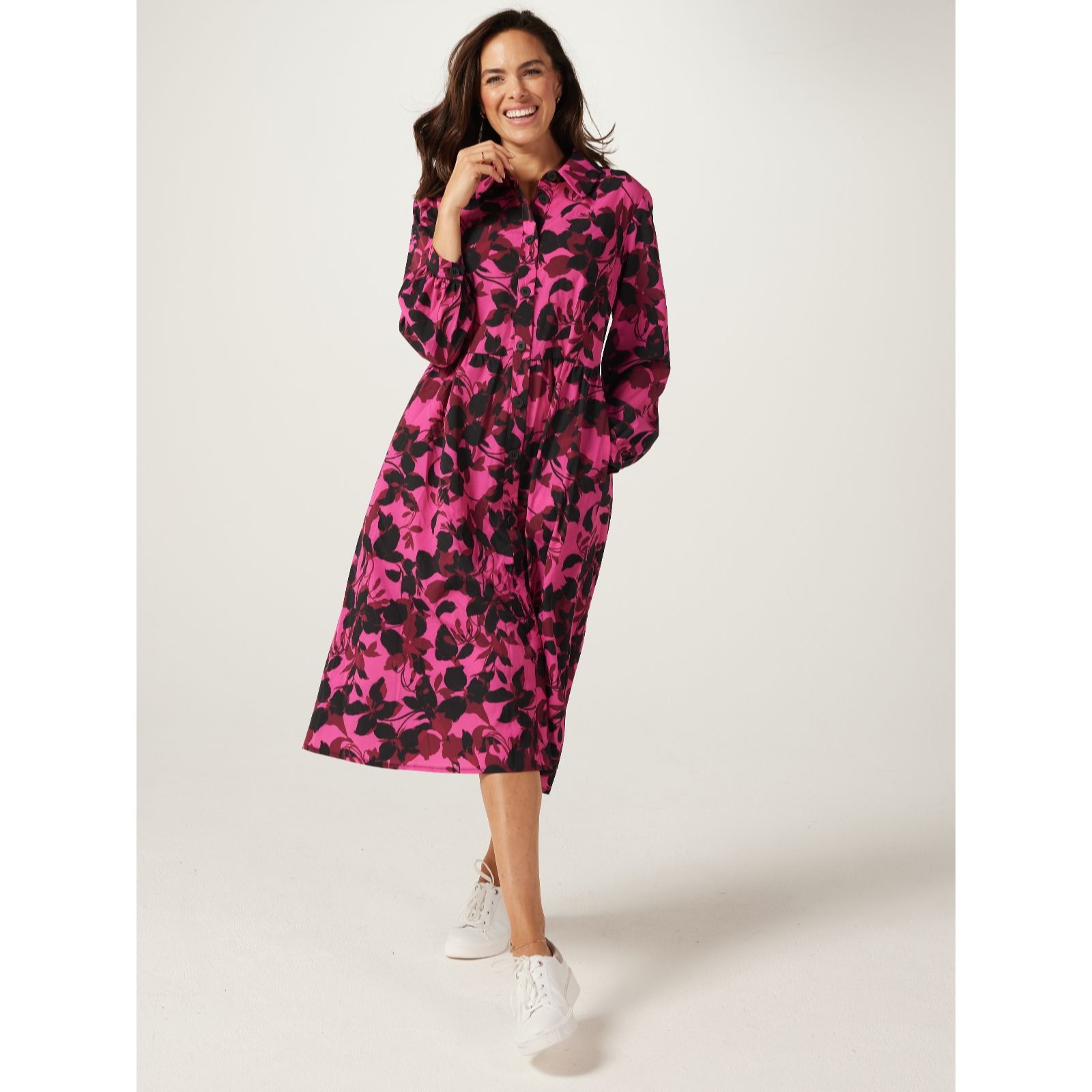 Helene Berman Floral Shirt Dress