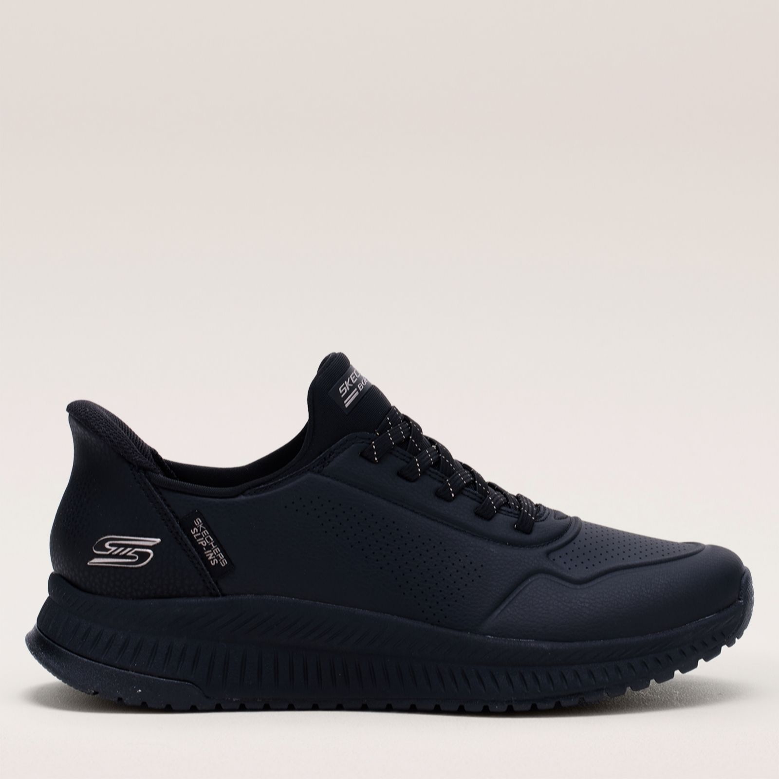 Skechers Women's Black Bobs Squad 4 Key Look Slip-Ins Trainer