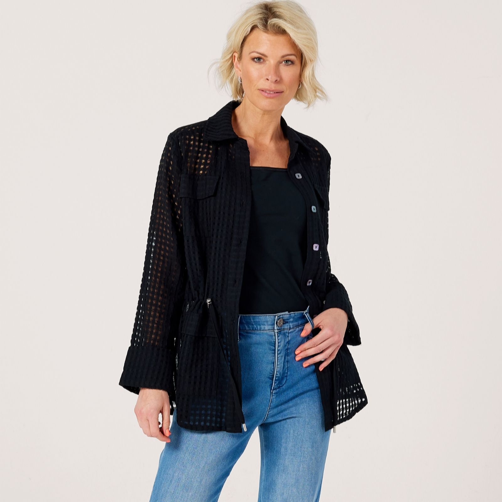 Marlawynne Black Collection Utility Jacket With Drawstring