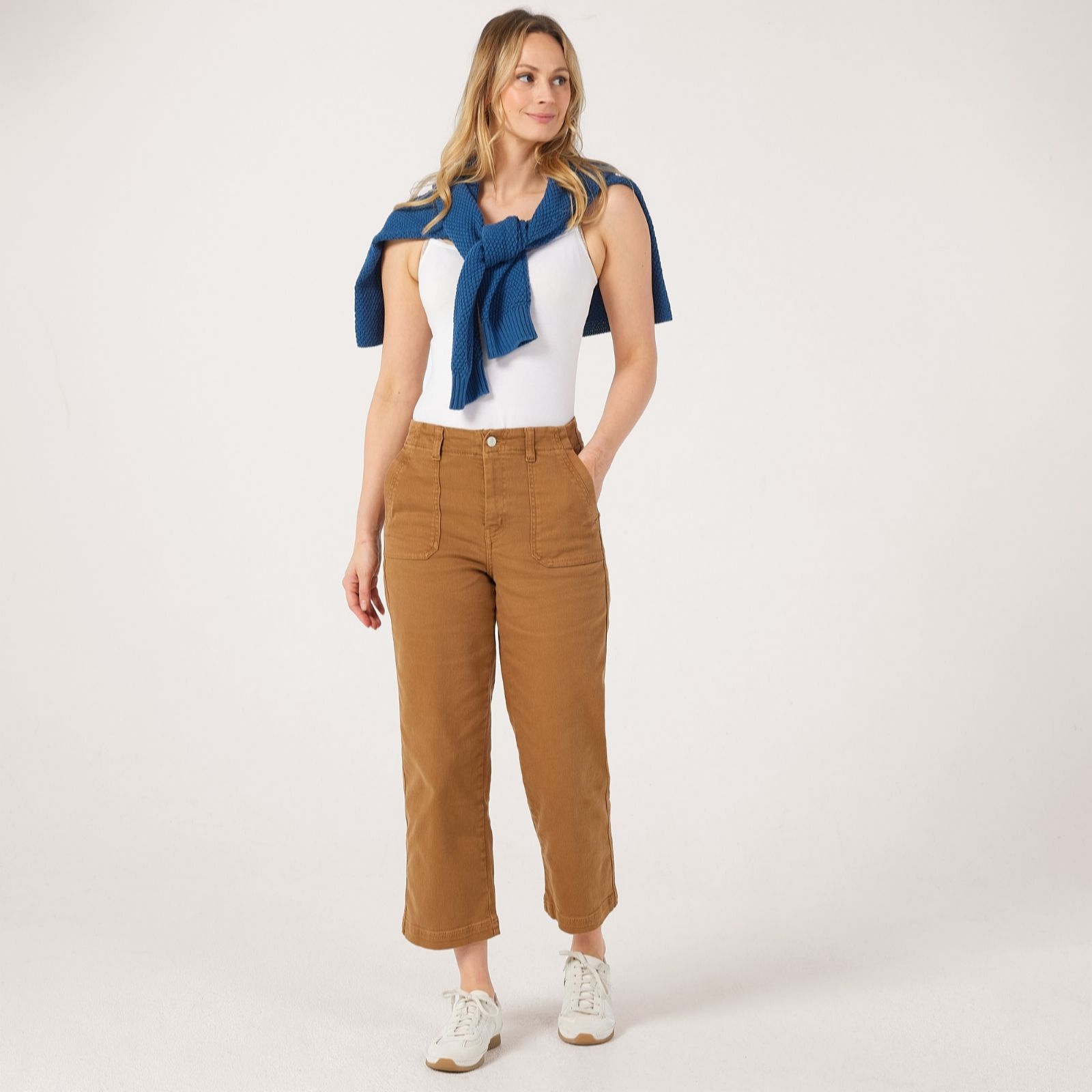 Masai Copenhagen Blue Palisse Cropped Denim Stretch Trousers