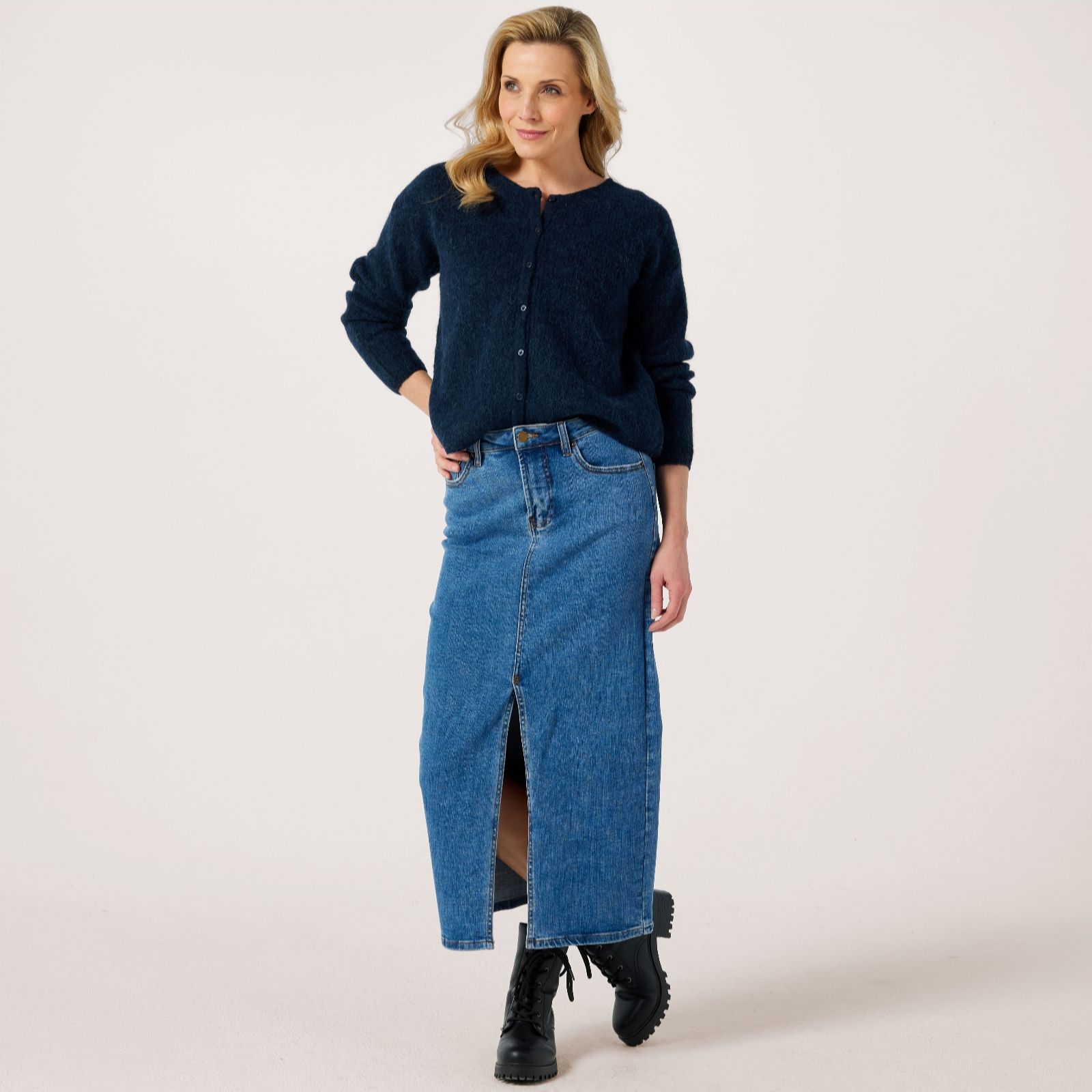 Selected Femme Navy Sia Knitted Cardigan