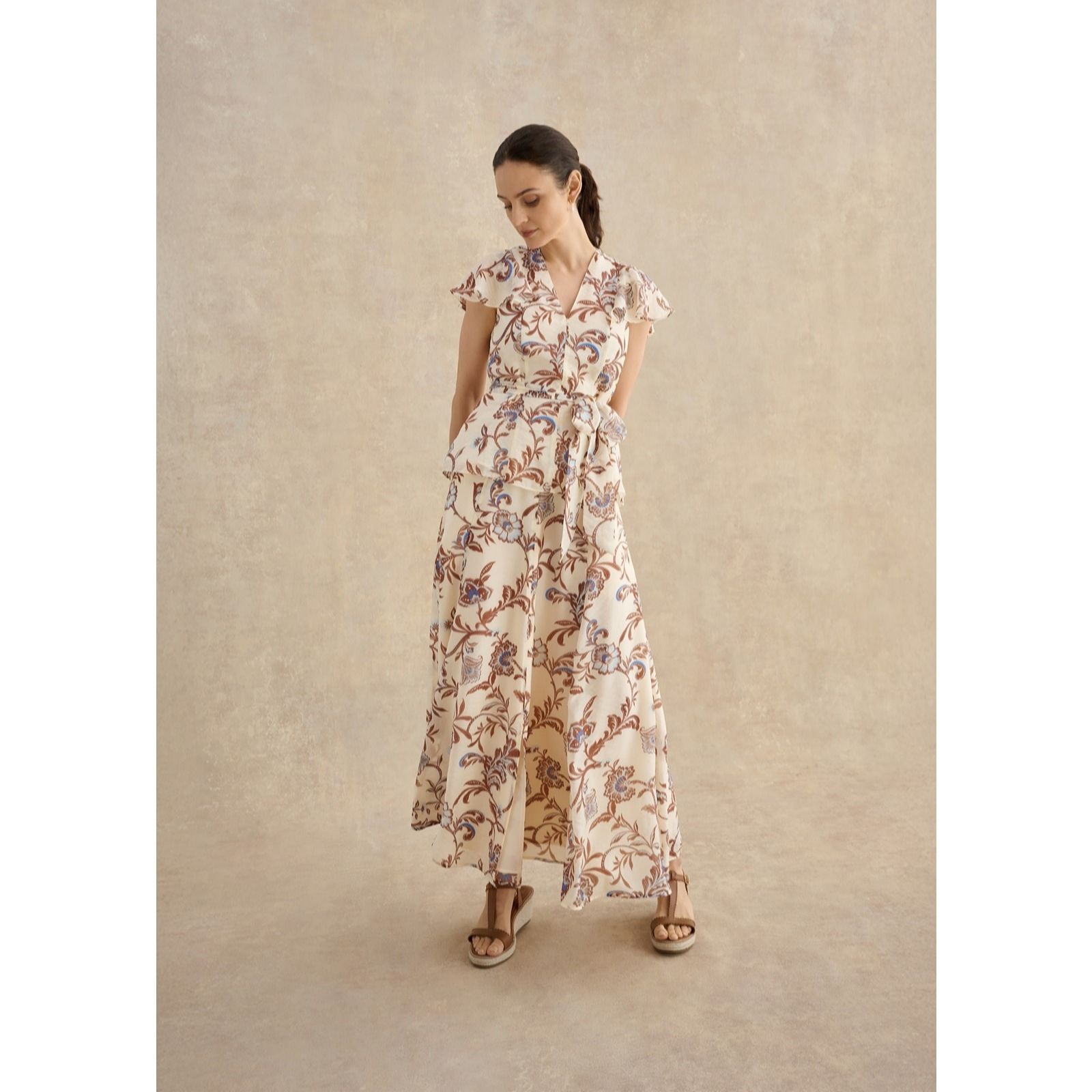 Hobbs London Cream Multi Gabriella Skirt
