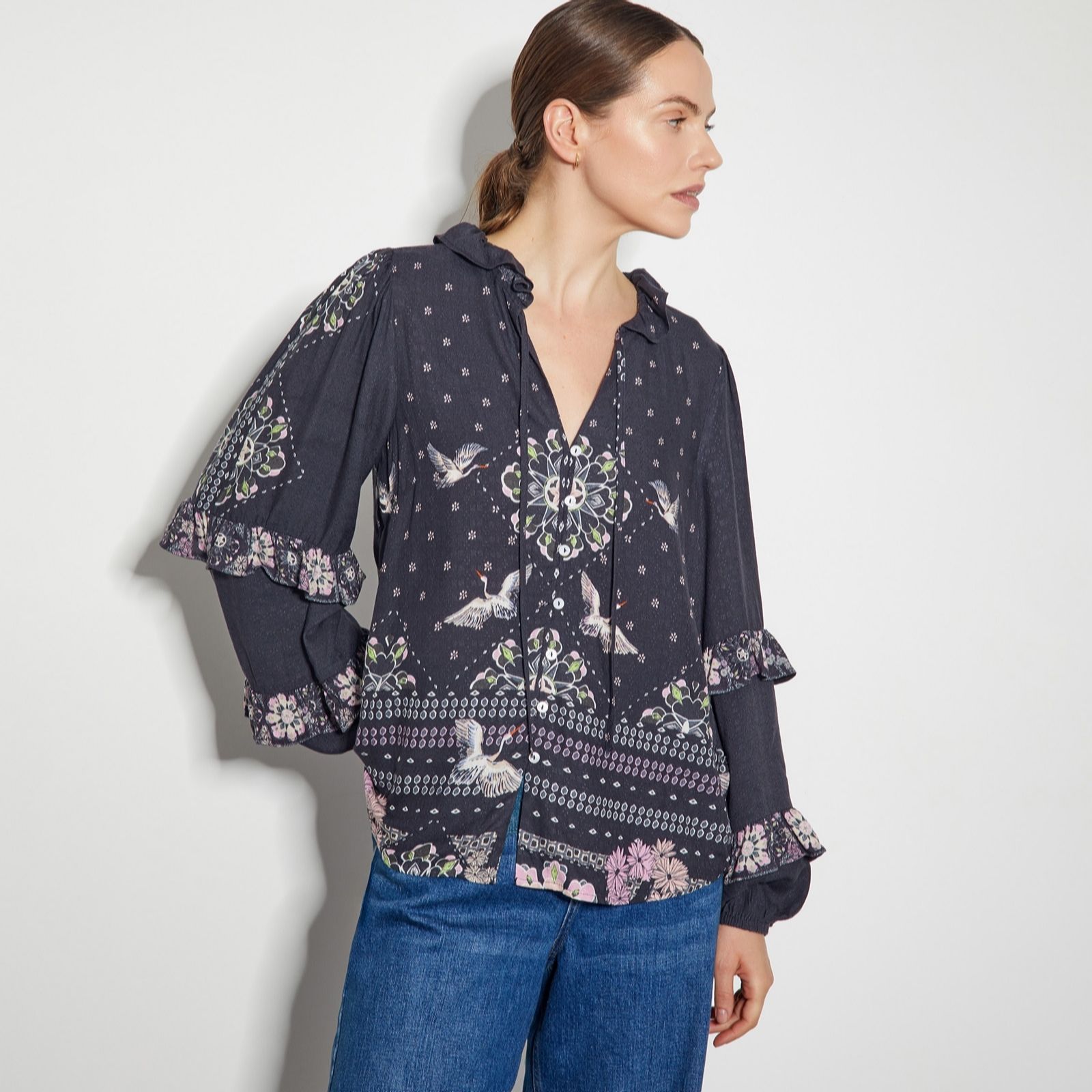 Monsoon Kayla Dobby Printed Blouse
