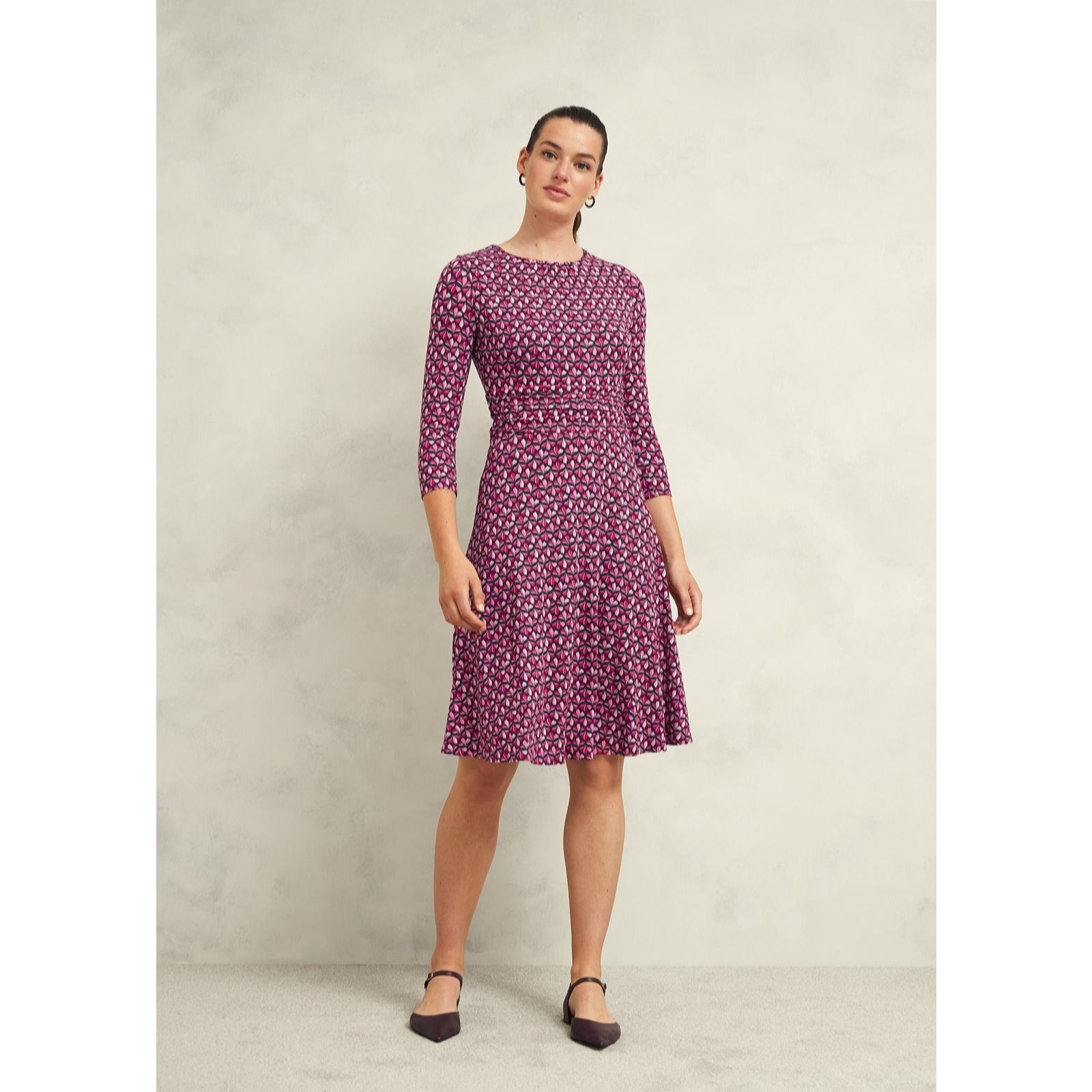 Hobbs London Pink Multi Pink Bayview Printed Jersey Dress