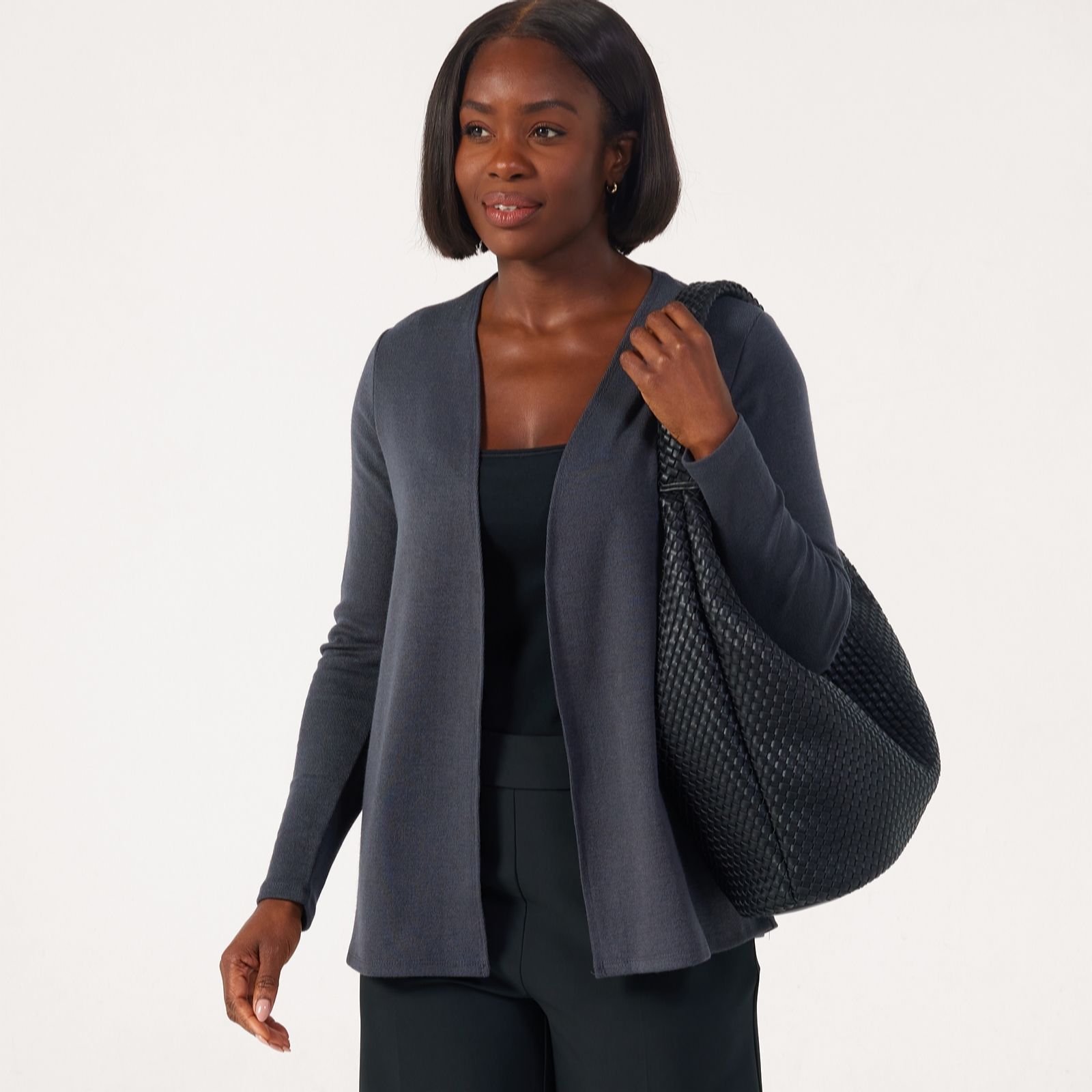 Kim & Co Bordeaux Divine Knit Edge To Edge Long Sleeve Cardigan