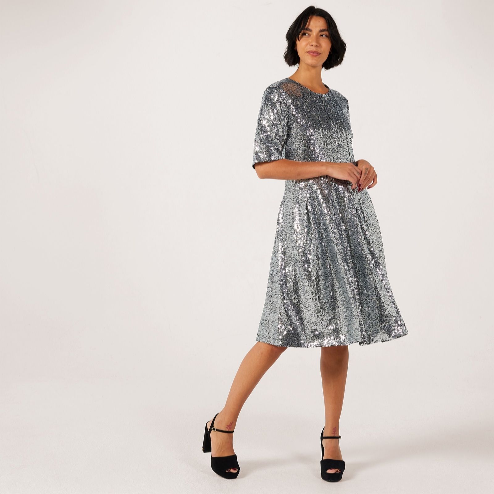 Helene Berman Gold Sequin Swing Dress