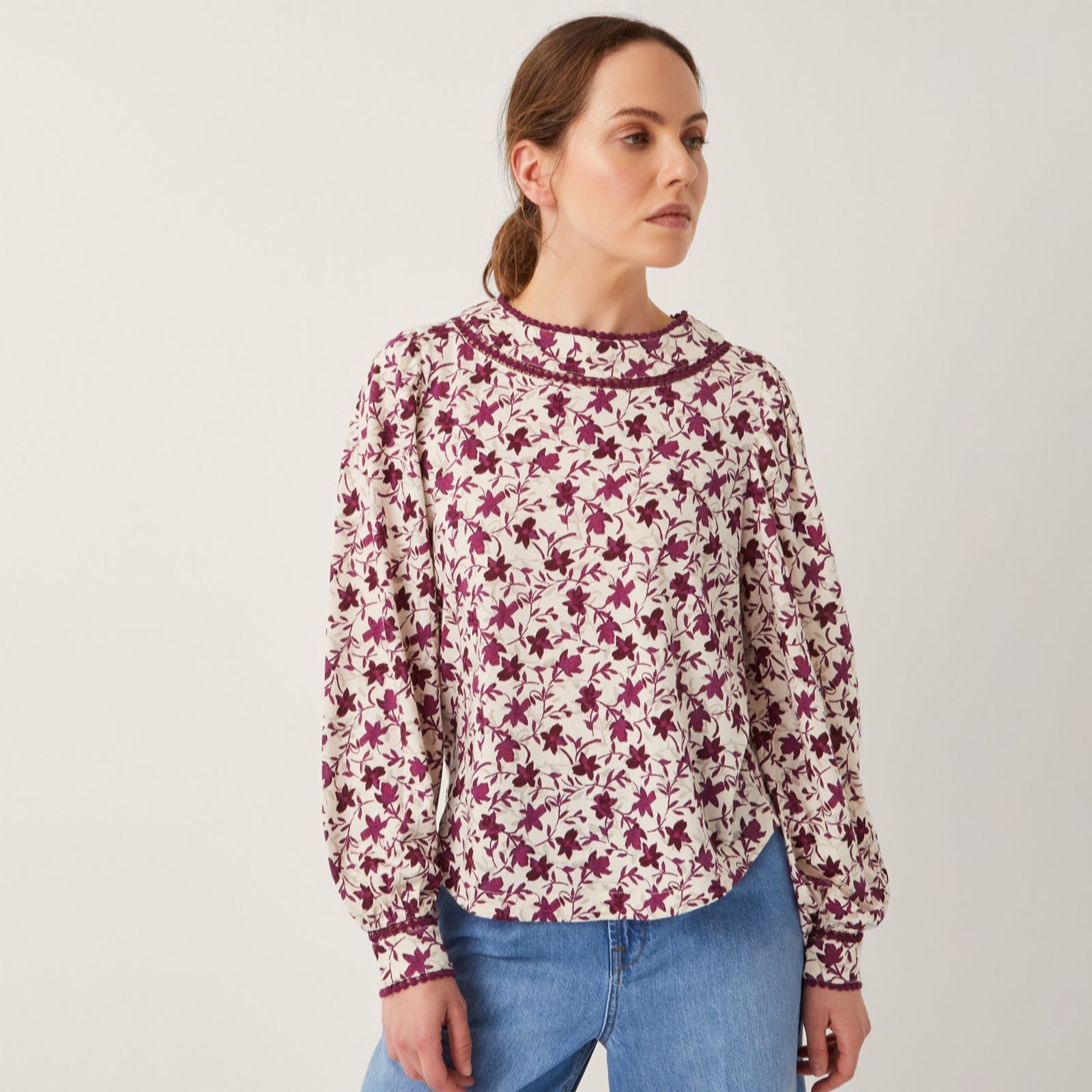 Monsoon Ivory Felipa Print Jersey Top