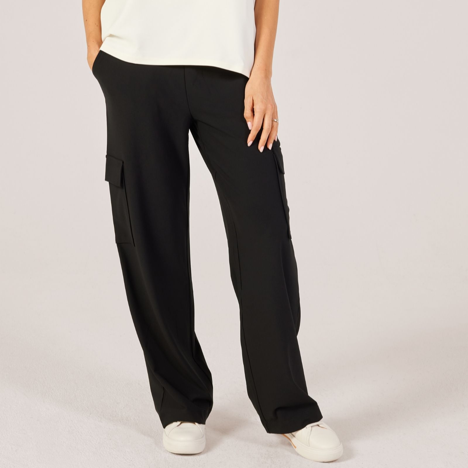 Marlawynne Black Collection Luxe Crepe Cargo Trousers