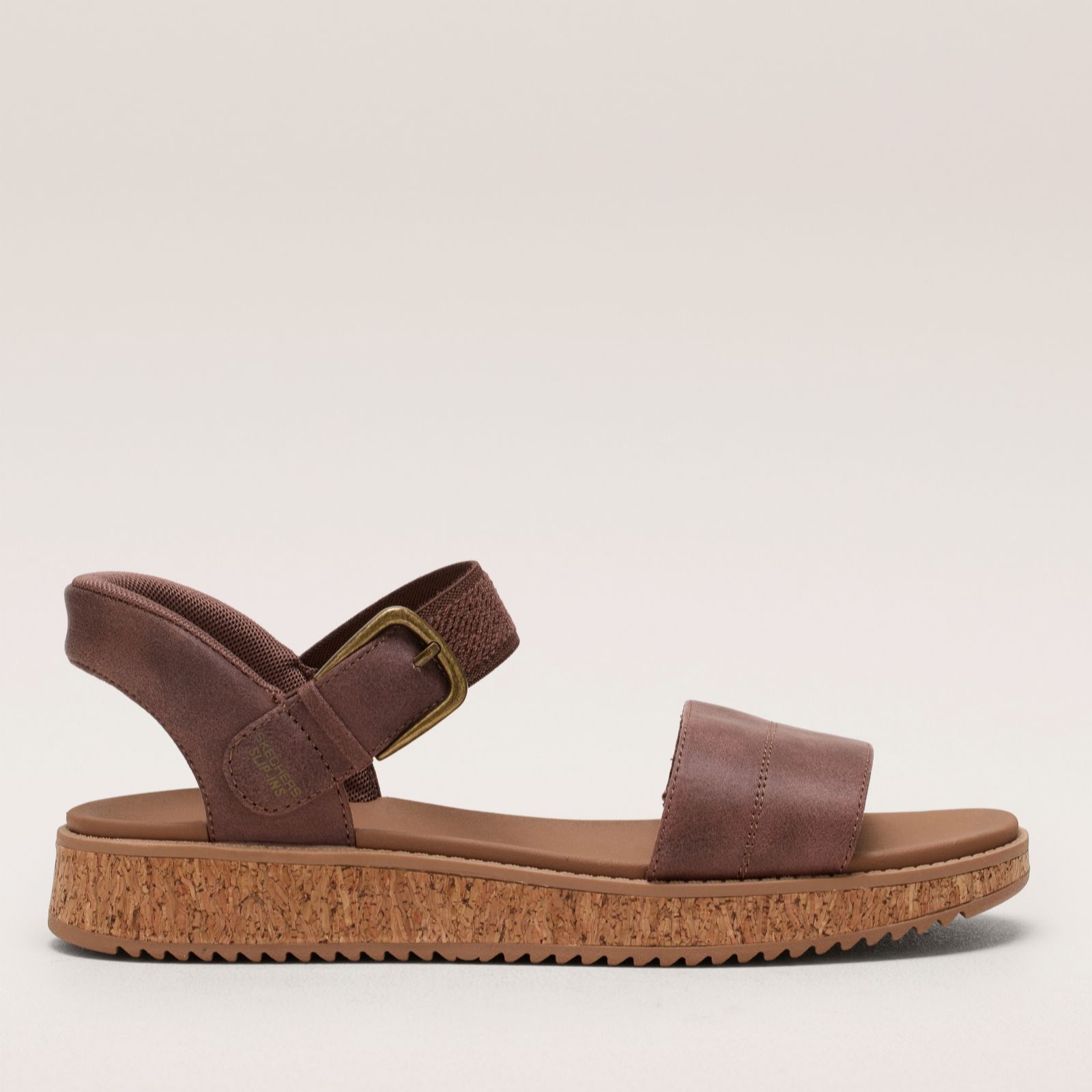 Skechers Women's Chocolate Bobs Sun Vibe Be Corky Slip-Ins Sandal