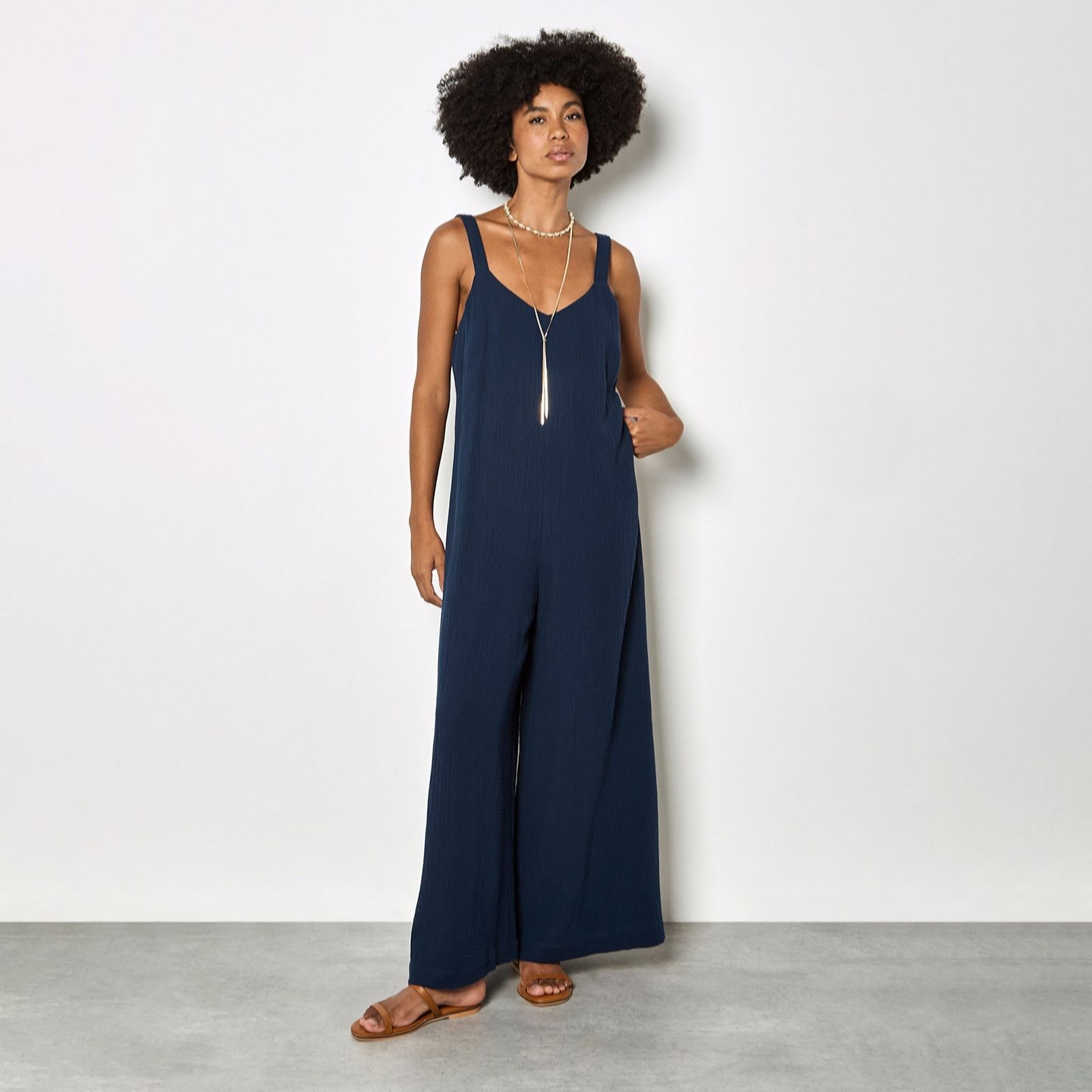 Apricot Women's Smocked Bardot Midi Dress in Navy | Size: 8