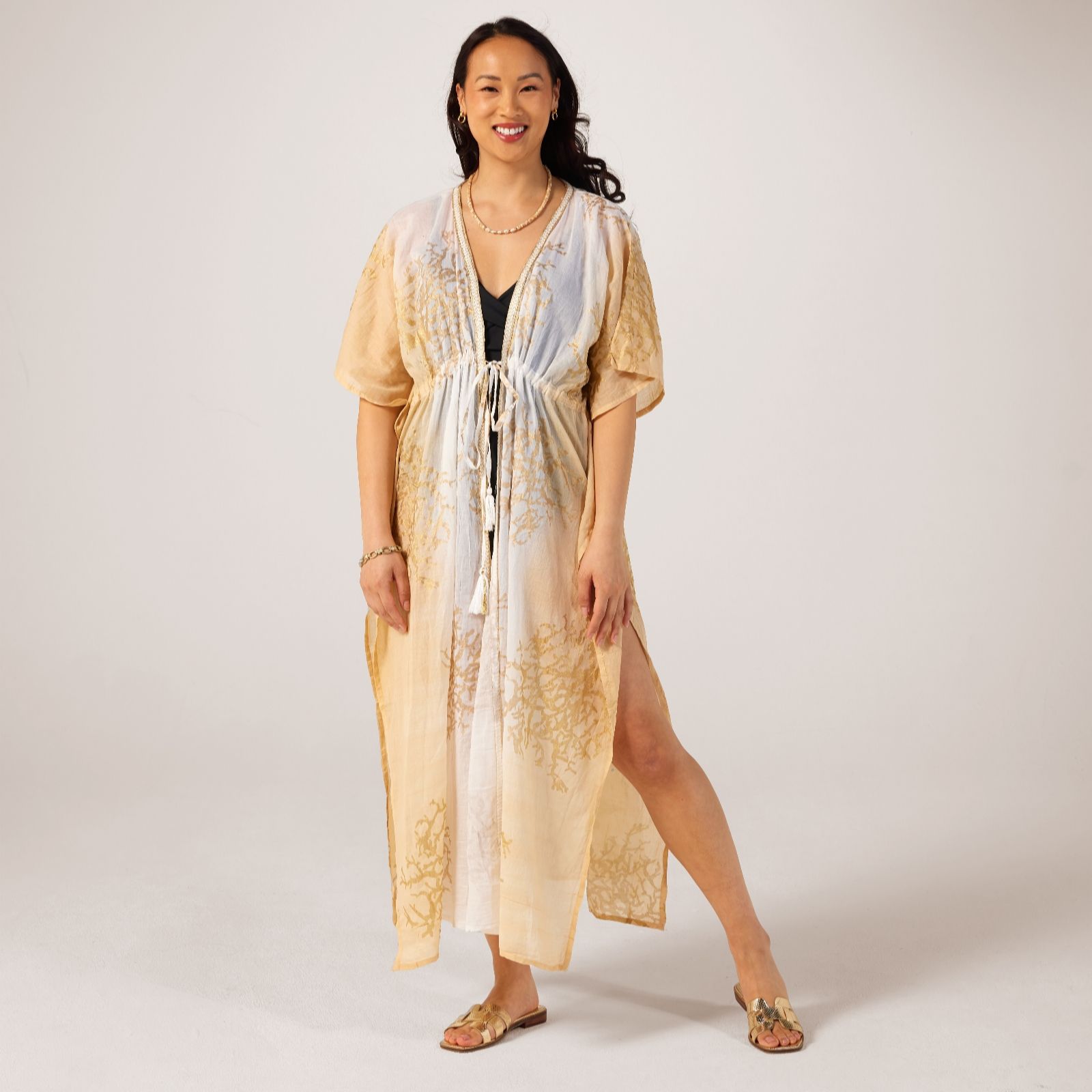 Izabel London Printed Long Kaftan Dress