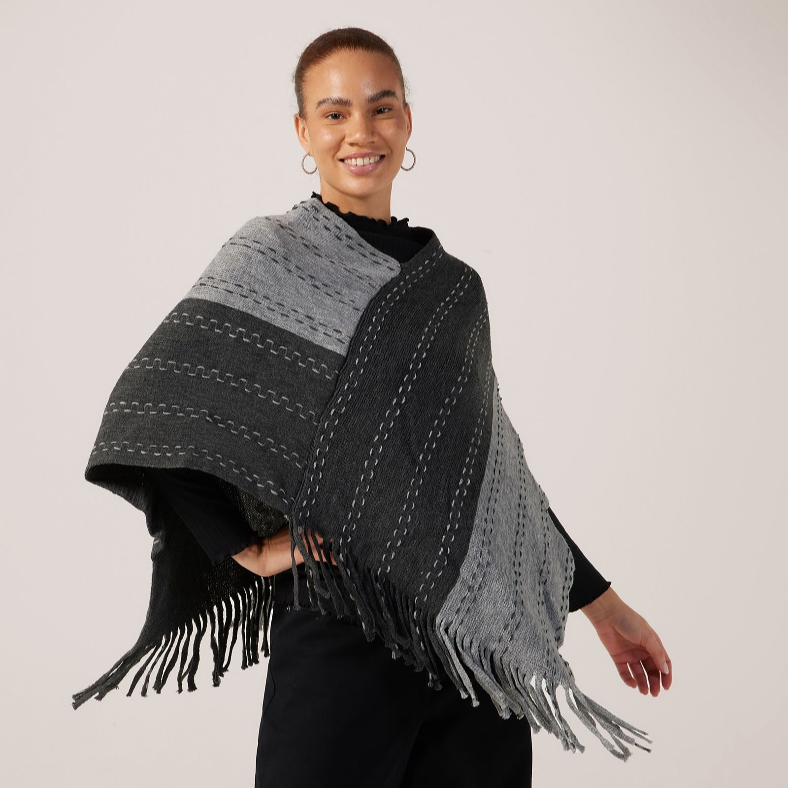 Izabel London Poncho Stitch Scarf